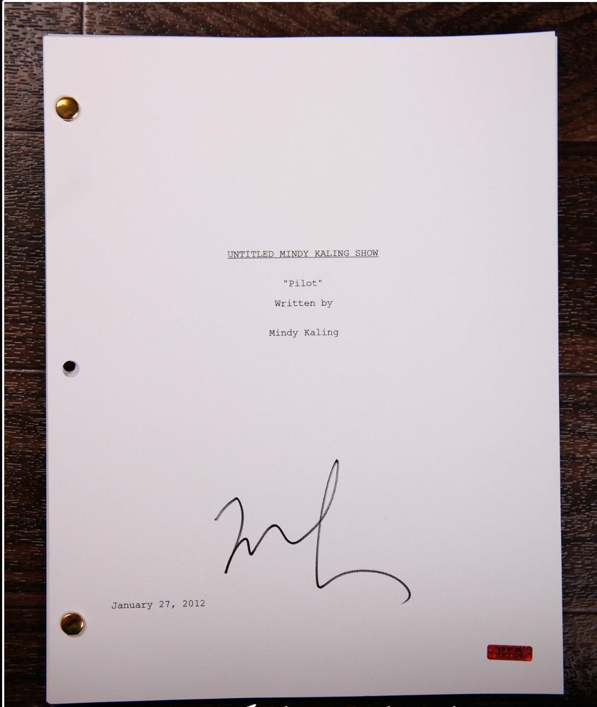 GFA The Mindy Project * MINDY KALING * Signed Full TV Script J2 COA