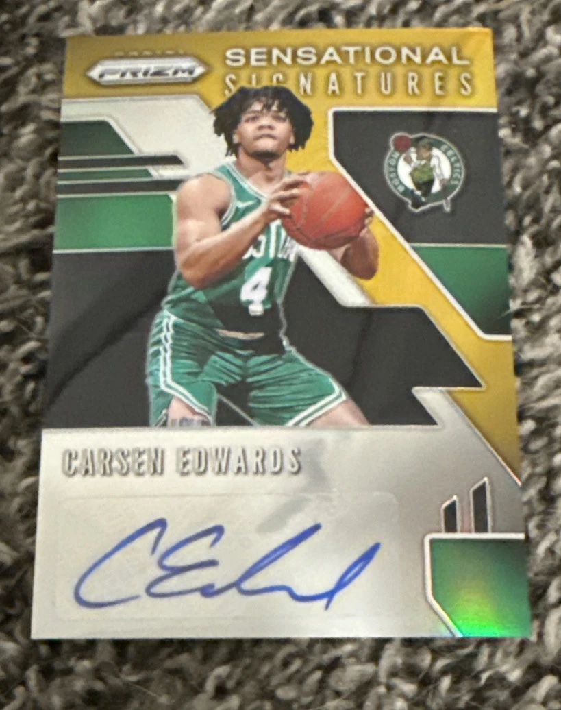 2019-20 Prizm CARSEN EDWARDS Sensational Signatures GOLD Auto RC 6/10