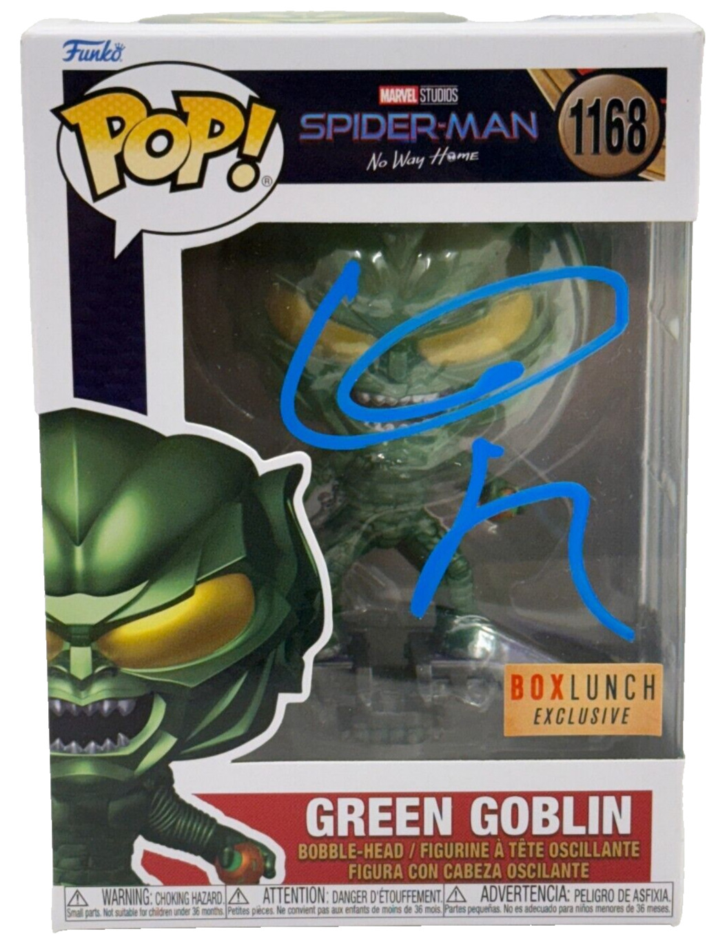 WILLEM DAFOE SIGNED GREEN GOBLIN FUNKO SPIDER-MAN NO WAY HOME AUTOGRAPH BECKETT COLLECTIBLE MEMORABILIA
