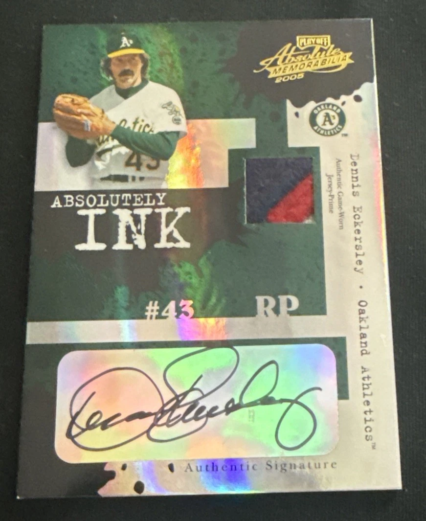 2005 Playoff Absolute DENNIS ECKERSLEY Sick 3 CLR Patch Auto /10 ABSOLUTELY INK