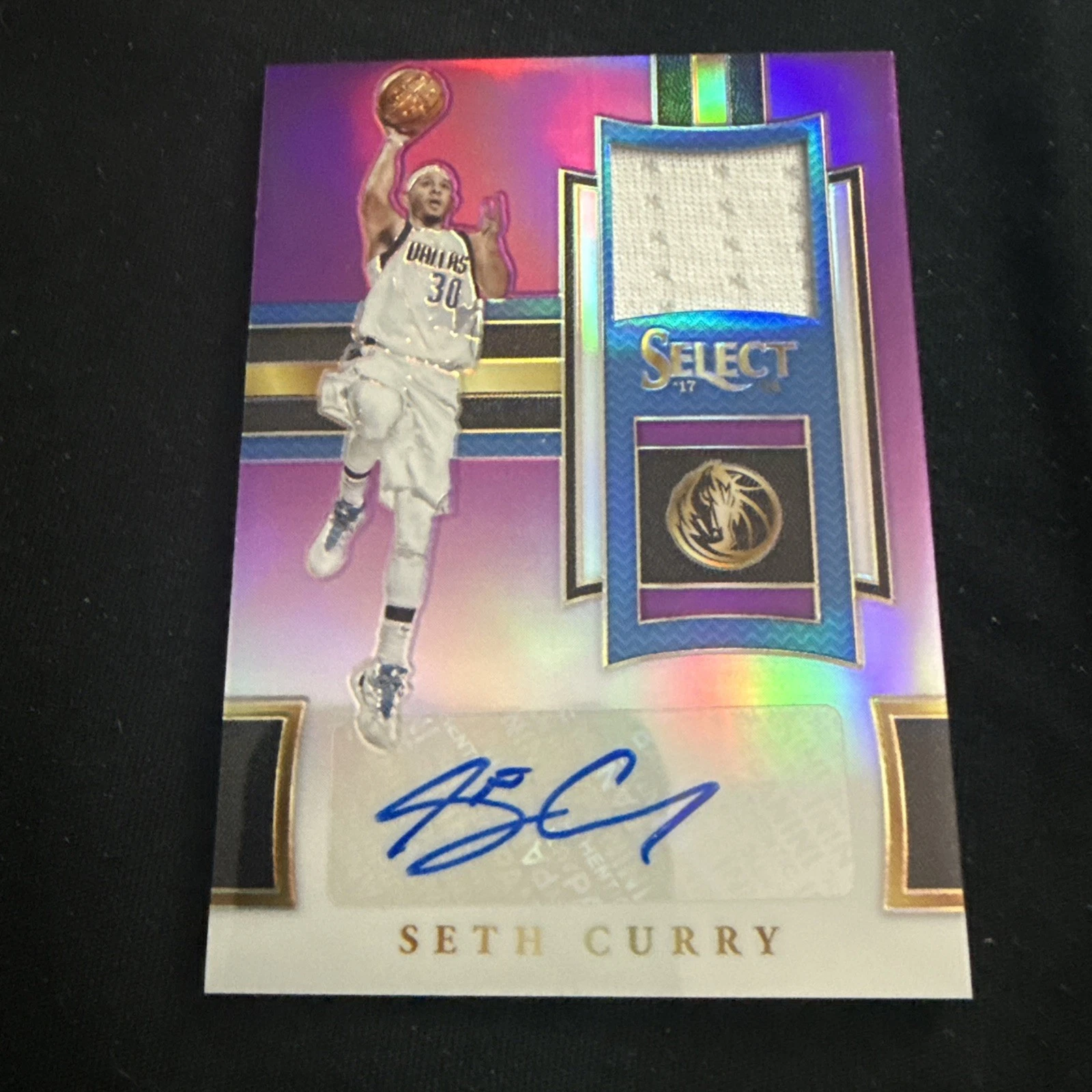 2017-18 Select Purple Auto-Jersey 61/65 Seth Curry #AM-SCY Dallas Mavericks