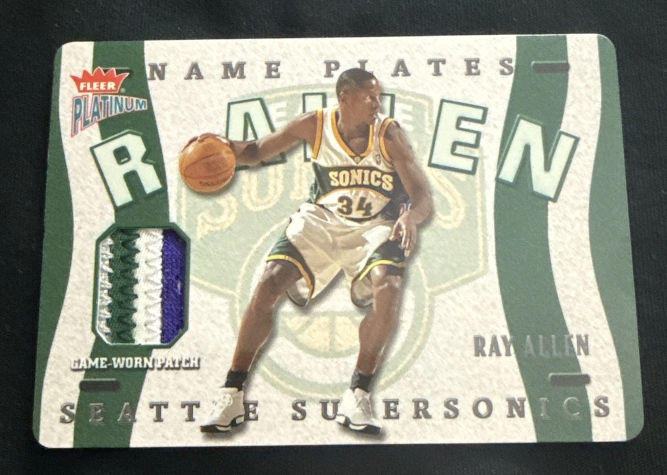 2002-03 Fleer Platinum #N-RA Ray Allen Nameplates Patch #/400 Sick Patches