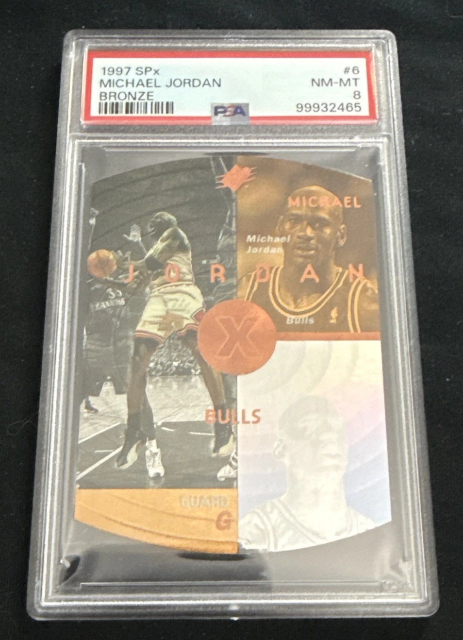 MICHAEL JORDAN 1997 SPx BRONZE DIE-CUT #6! PSA 8 NearMint - Mint! Chicago Bulls