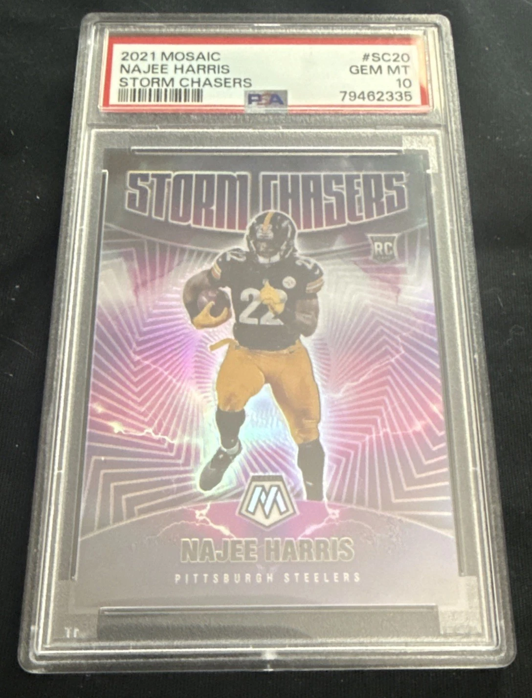 Najee Harris 2021 Mosaic Storm Chasers Case Hit PSA 10 RC Rookie Steelers