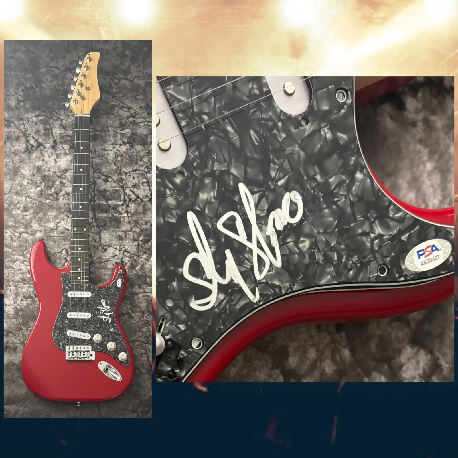 PSA  Sly and the Family Stone  * SLY STONE *  Signed Electric Guitar  PROOF COA