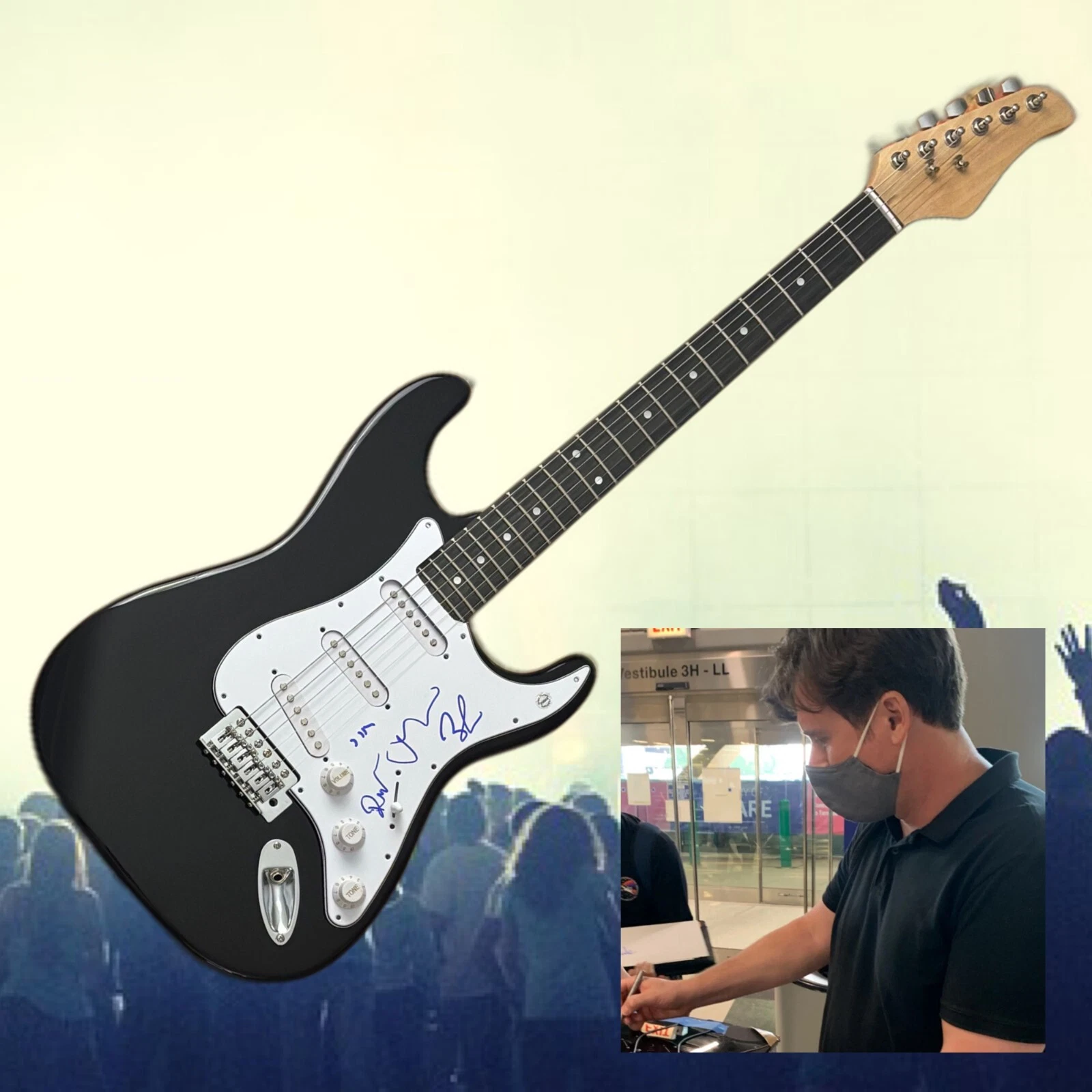 GFA Jim Adkins x4 Band  * JIMMY EAT WORLD *  Signed Electric Guitar PROOF J9 COA