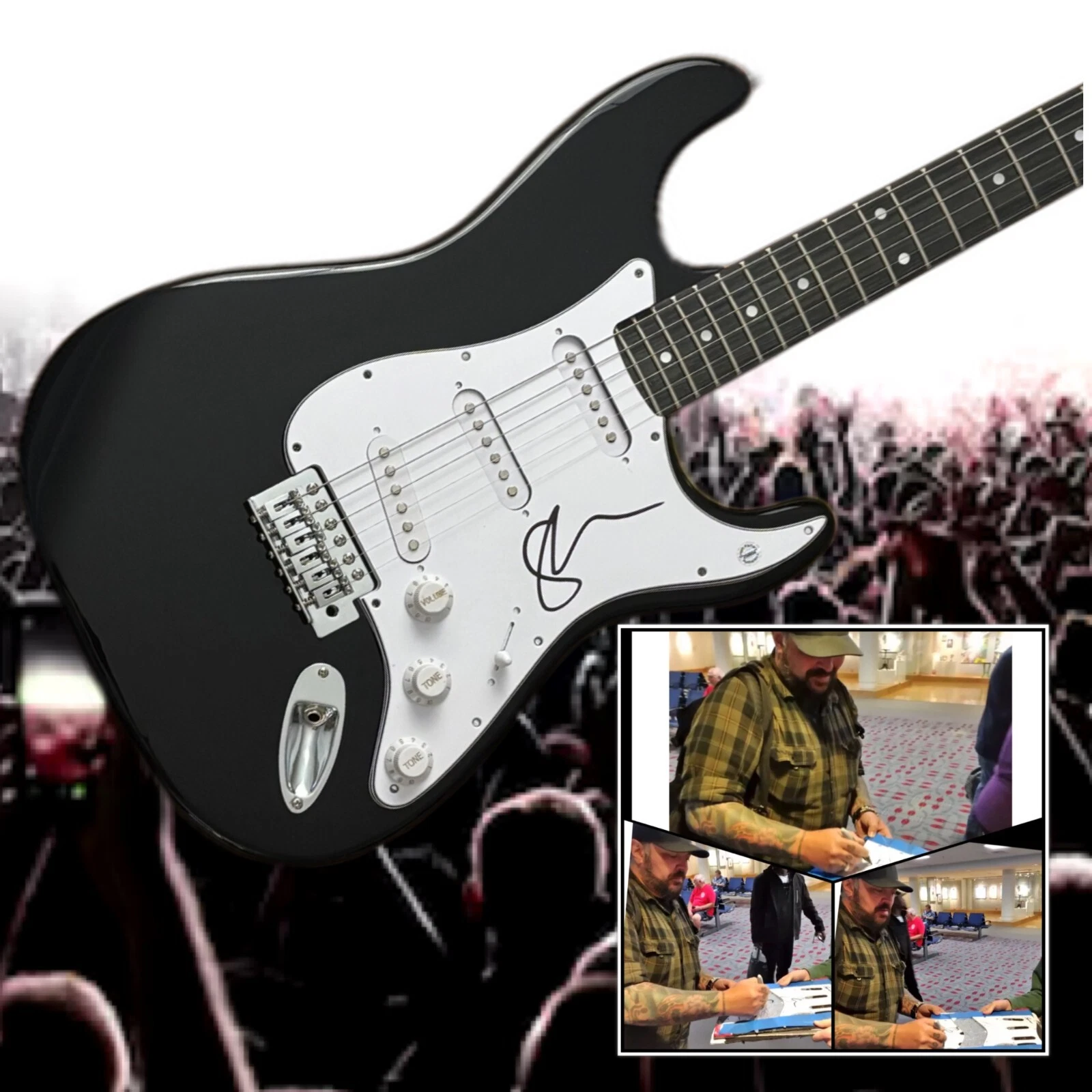 GFA Seether Band Disclaimer  * SHAUN MORGAN *  Signed Electric Guitar PROOF COA