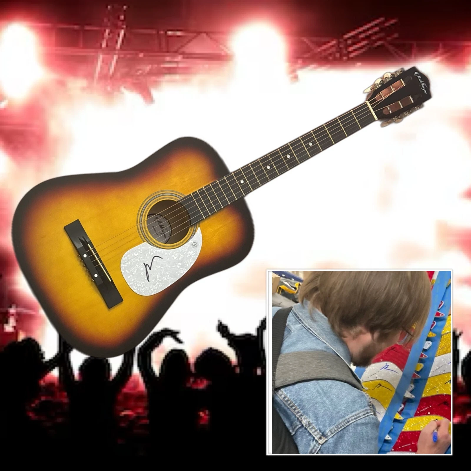 GFA Fall Out Boy FOB Singer  * PATRICK STUMP *  Signed Acoustic Guitar PROOF COA