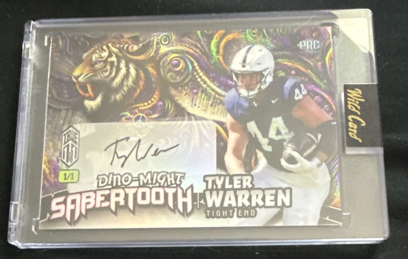 2024 Wildcard Dino Might Tyler Warren #1/1 SABERTOOTH TRUE 1/1 Rookie AUTO