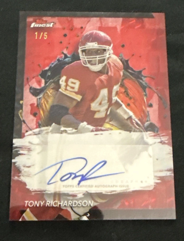 2024 Topps Finest FA-TR Tony Richardson Auto Red 1/5 Kansas City Chiefs