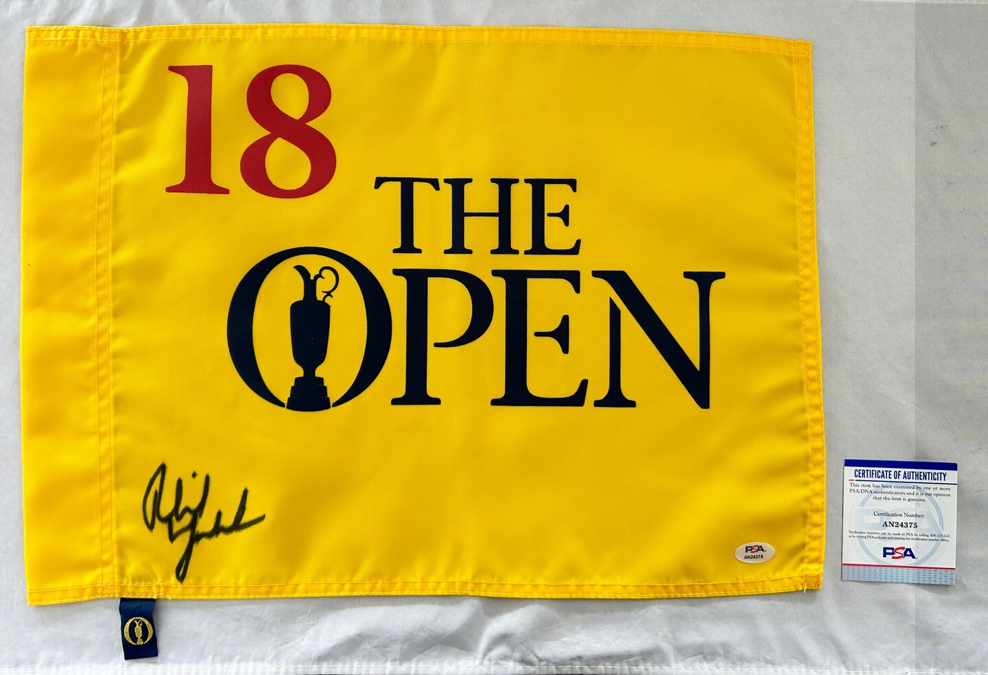 Phil Mickelson Signed Open Championship Flag PSA/DNA COA