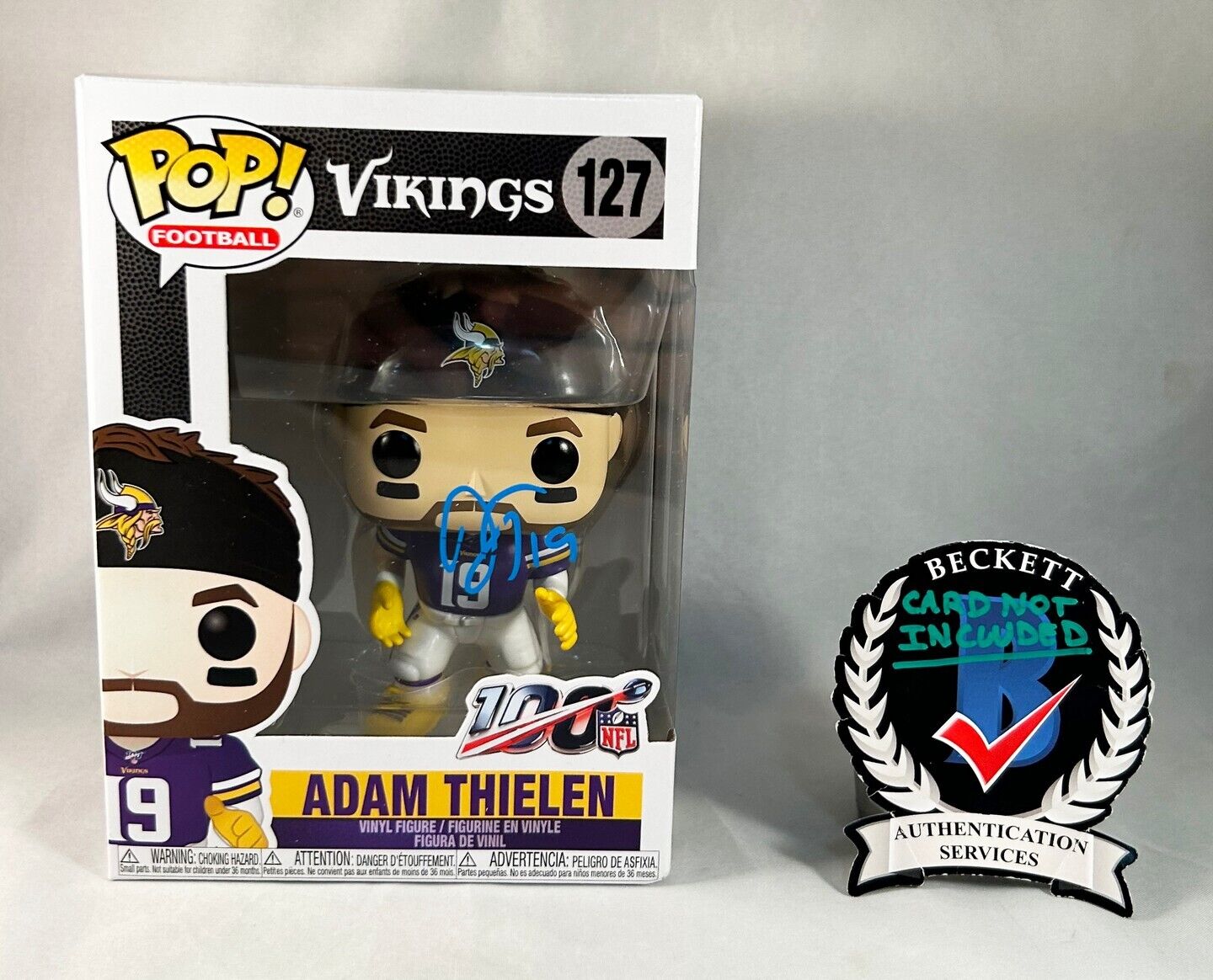 Adam Thielen Signed Funko Pop Minnesota Vikings Beckett BAS COA
