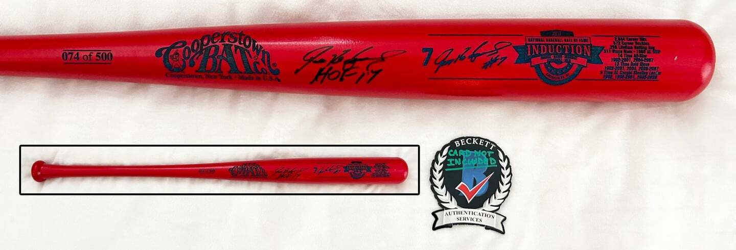 Ivan Rodriguez Signed Bat Hall Of Fame Induction 74 of 500 Pudge Beckett BAS COA