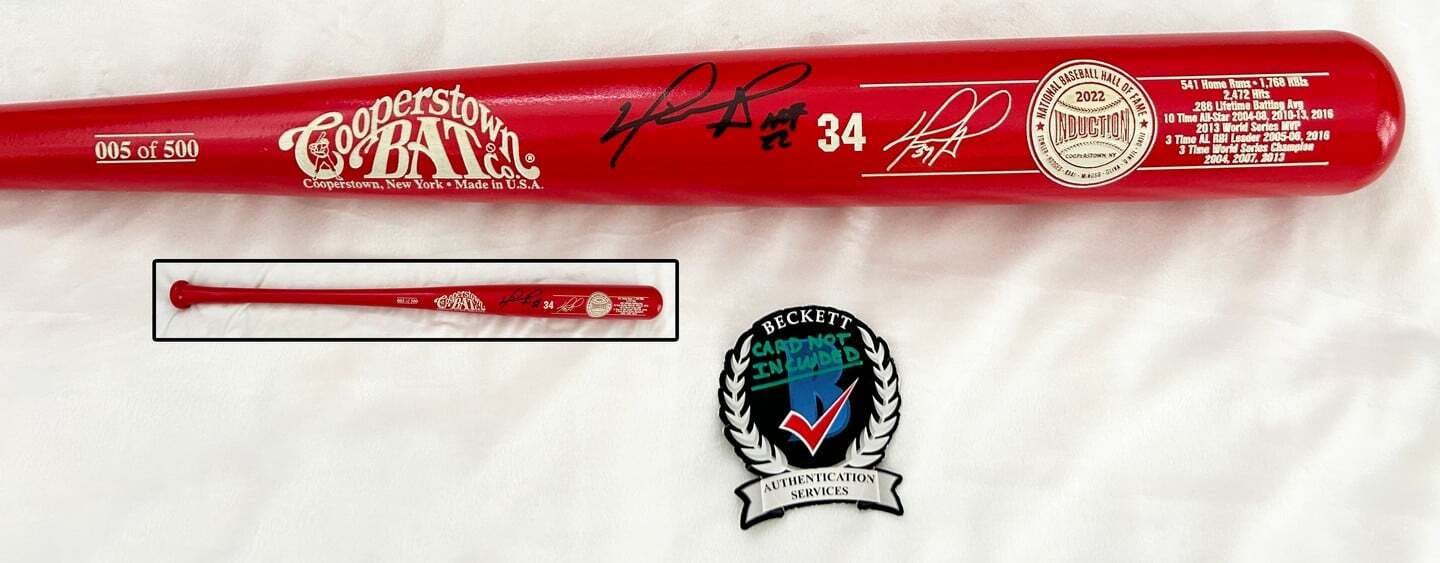 David Ortiz Signed Bat Hall Of Fame Induction 5 of 500 Big Papi Beckett BAS COA