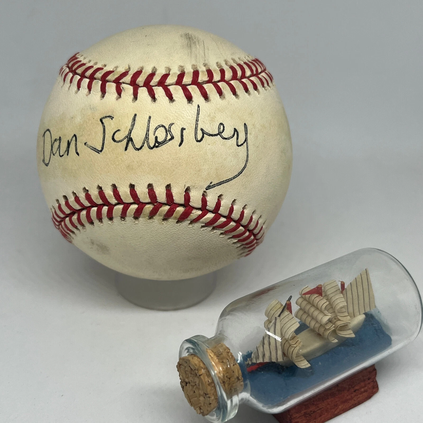 Dan Schlossberg signed Rawlings ONL Baseball JSA COA Writer A3001