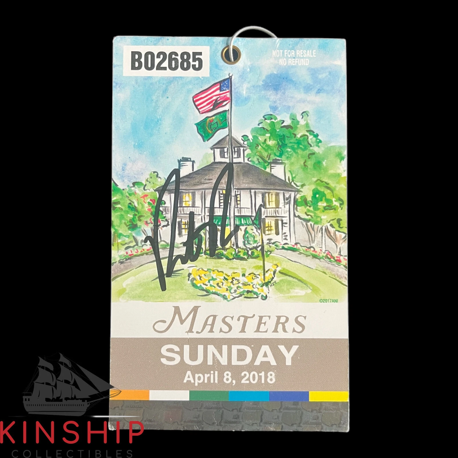 Patrick Reed signed 2018 Masters Sunday Ticket JSA COA Rare Golf Auto Z1905