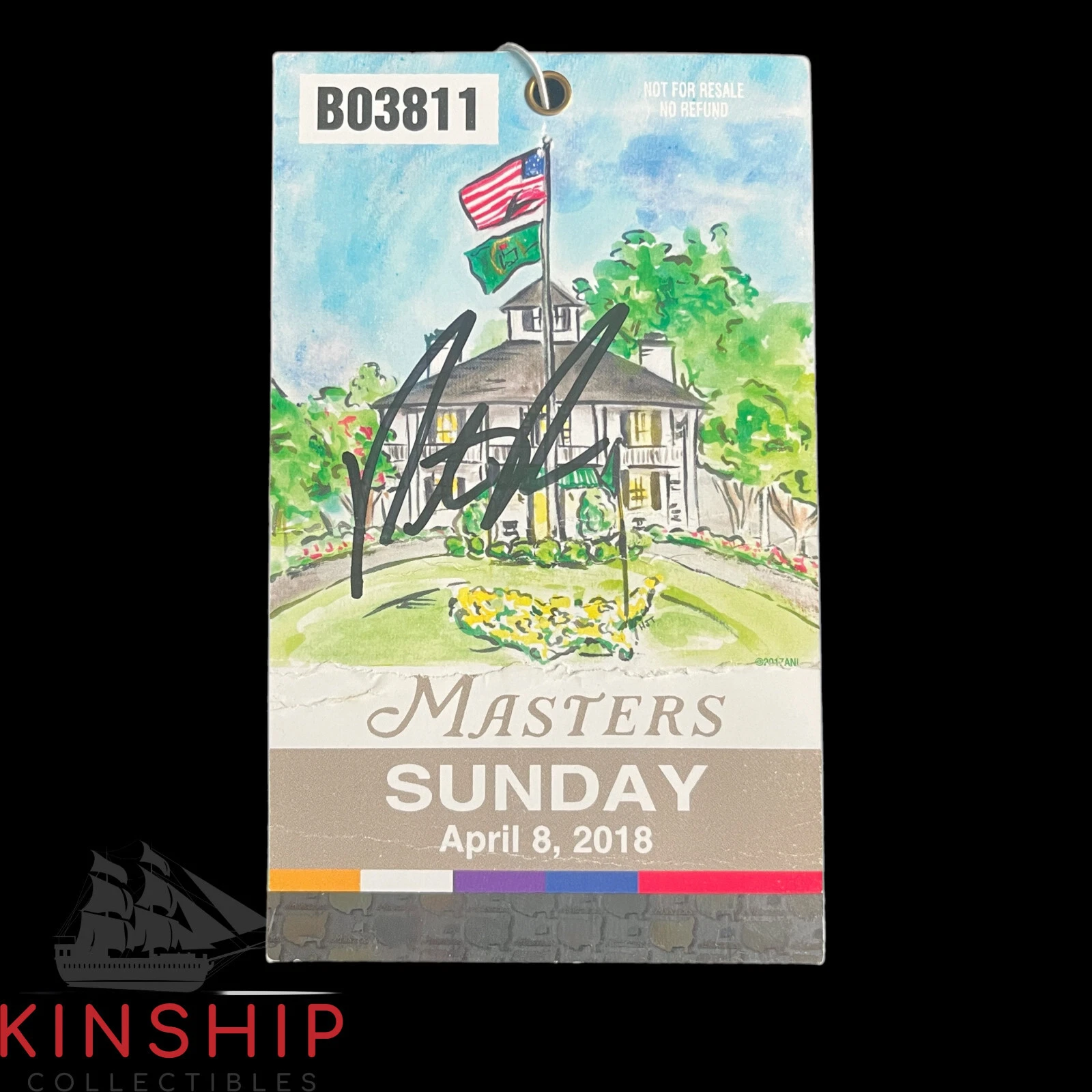 Patrick Reed signed 2018 Masters Sunday Ticket JSA COA Rare Golf Auto Z1906