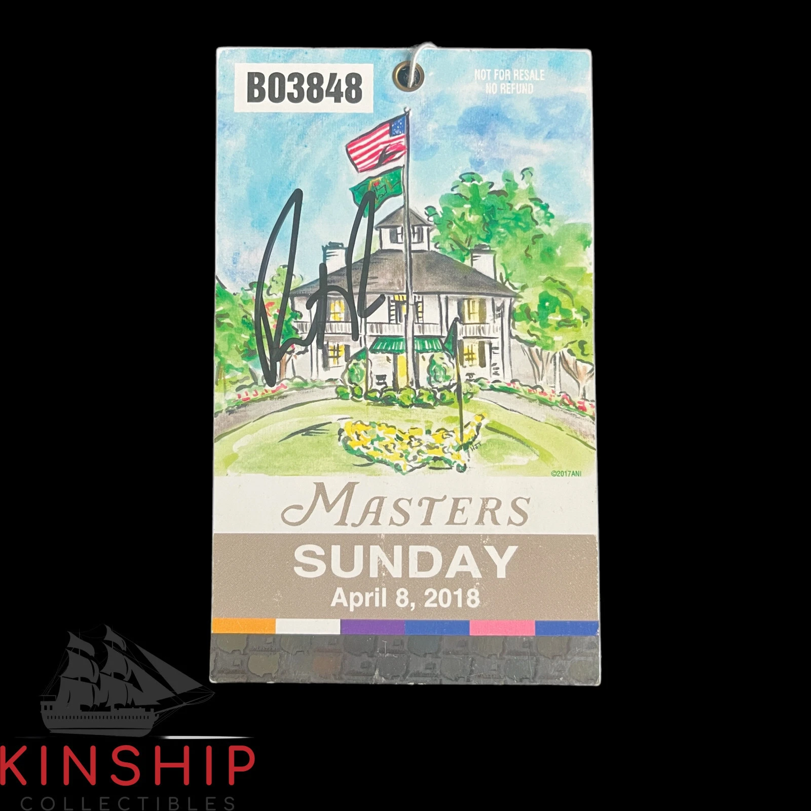 Patrick Reed signed 2018 Masters Sunday Ticket JSA COA Rare Golf Auto Z1907