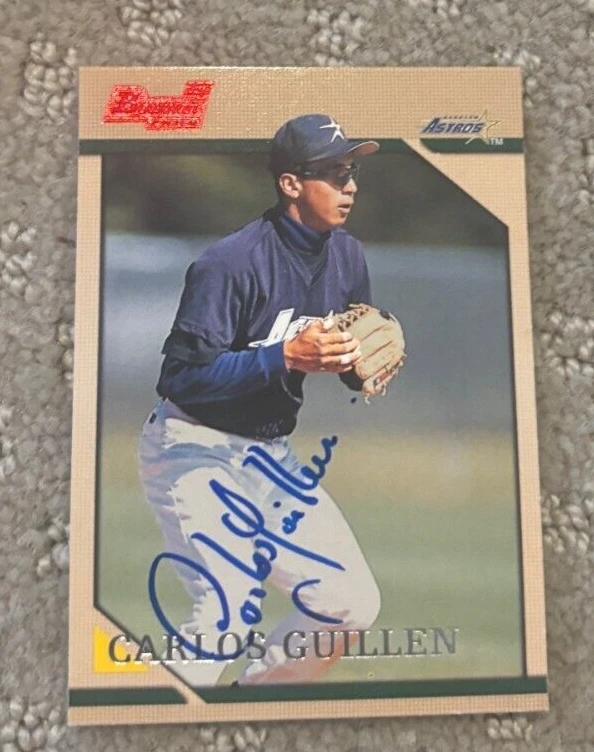 1996 Bowman CARLOS GUILLEN Signed Card autograph AUTO ASTROS MARINERS RC