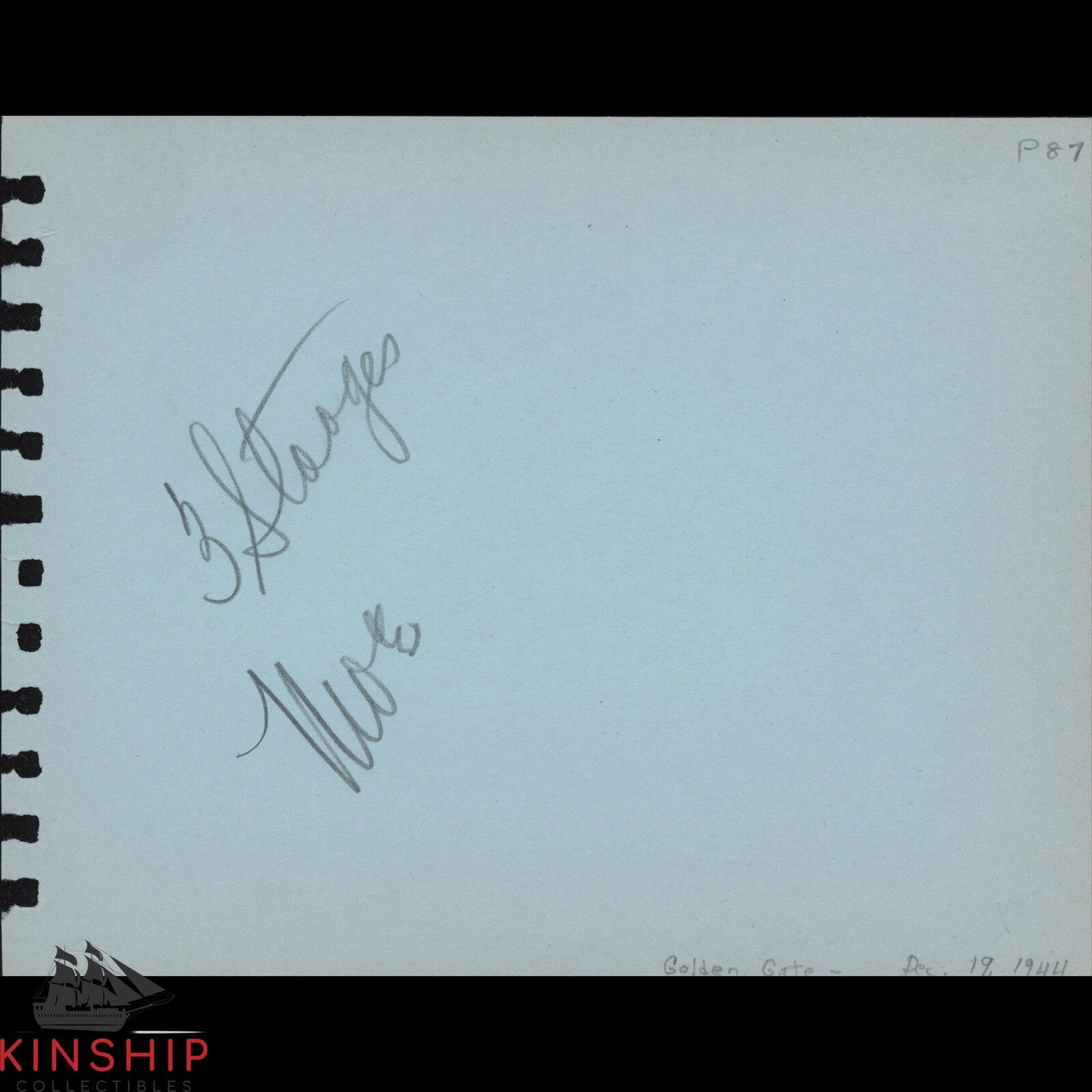 Moe Howard signed Album Page JSA LOA Three Stooges Auto Inscribed Rare Z197