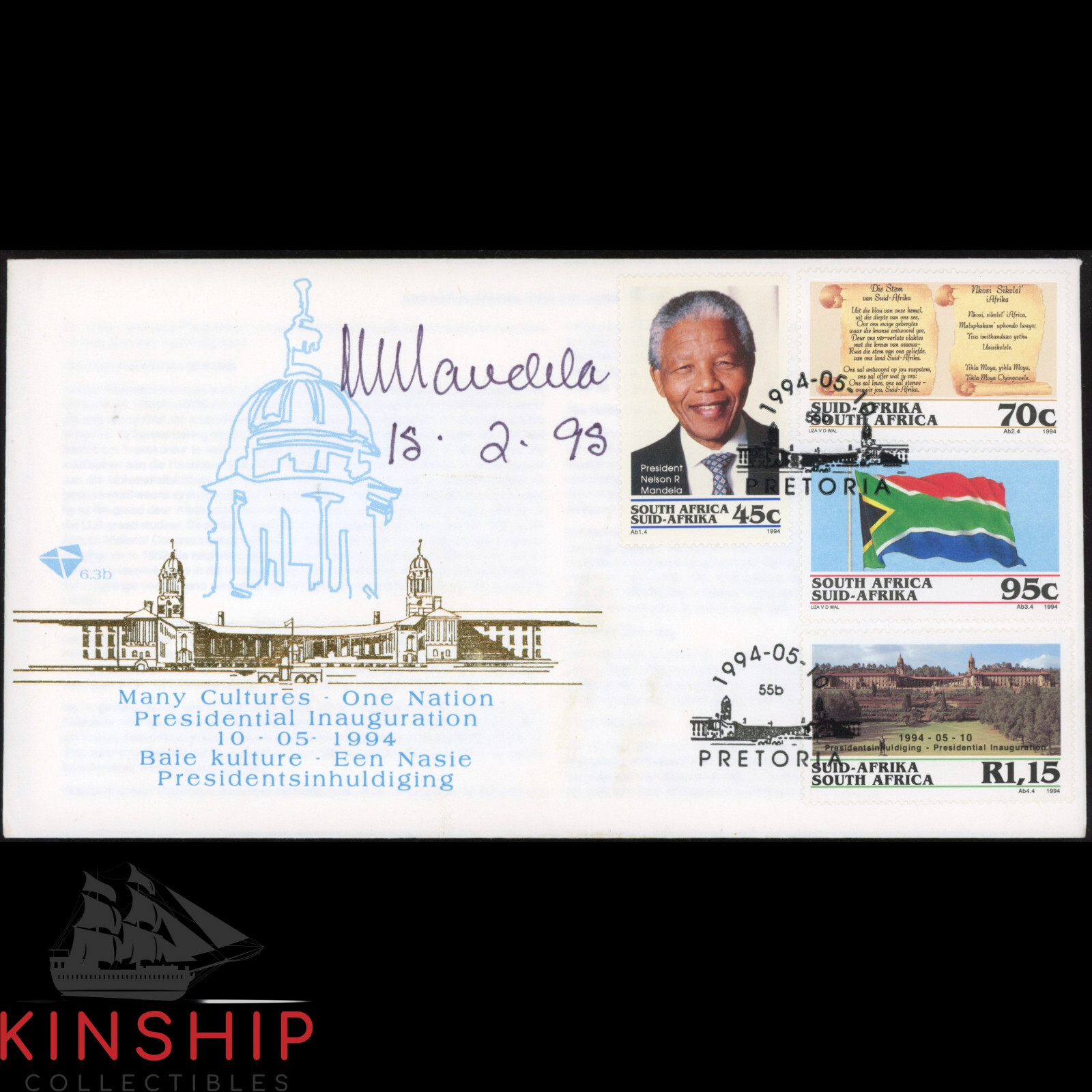 Nelson Mandela signed Cachet JSA LOA Rare Auto South African President Z1976