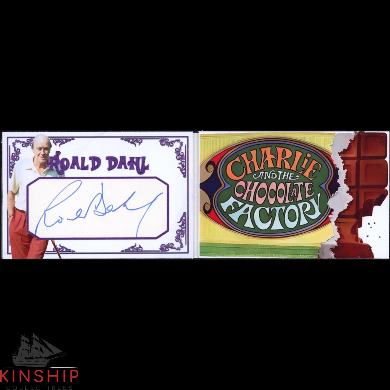 Roald Dahl signed Cut Booklet JSA LOA WIllie Wonka Author Rare Auto Z1963