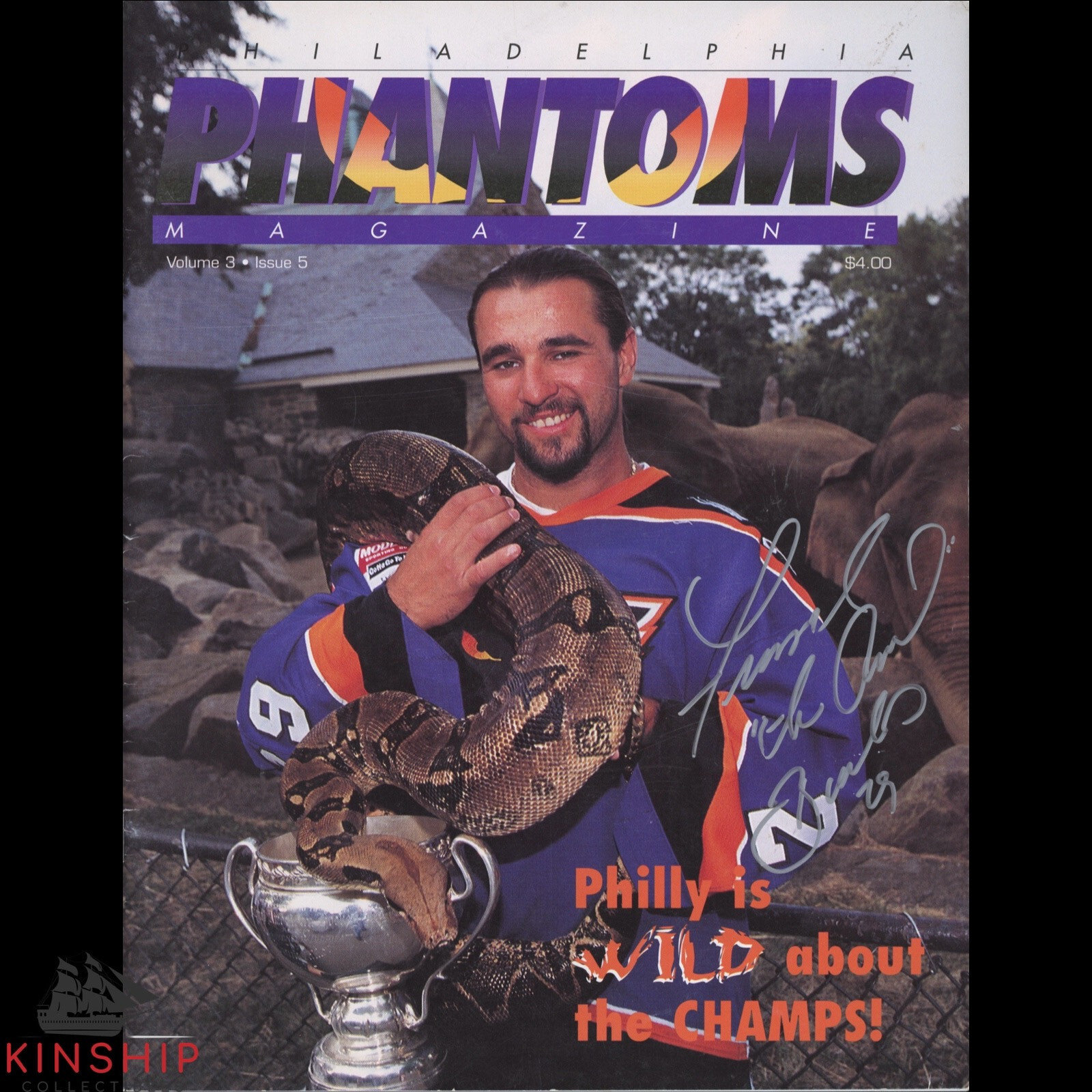 Frank Bialowas signed Philadelphia Phantoms Program Inscribed Hockey Auto R52