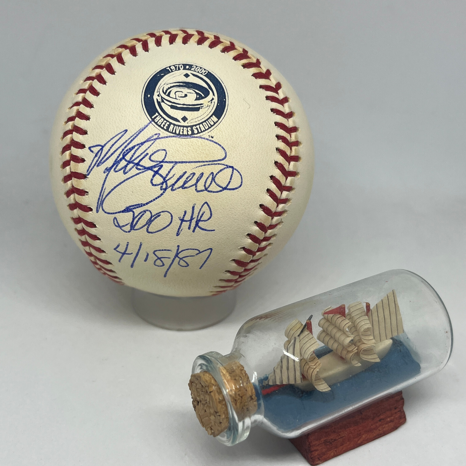 Mike Schmidt signed Rawlings 3 Rivers Logo Baseball JSA Inscribed 500 HR A3636