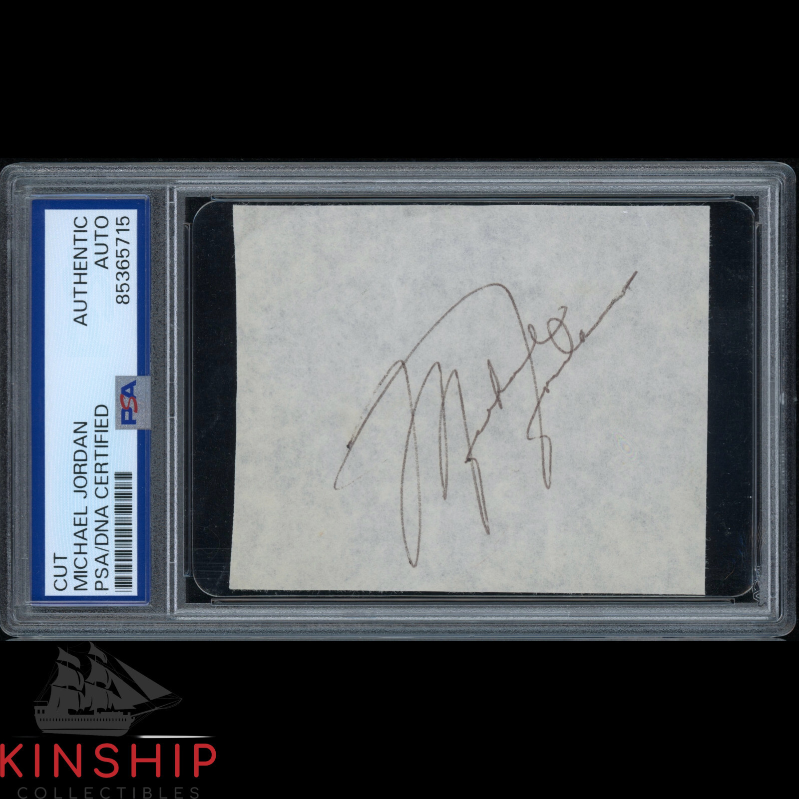 Michael Jordan signed Cut PSA DNA Slabbed Vintage Full Auto Basketball HOF K32