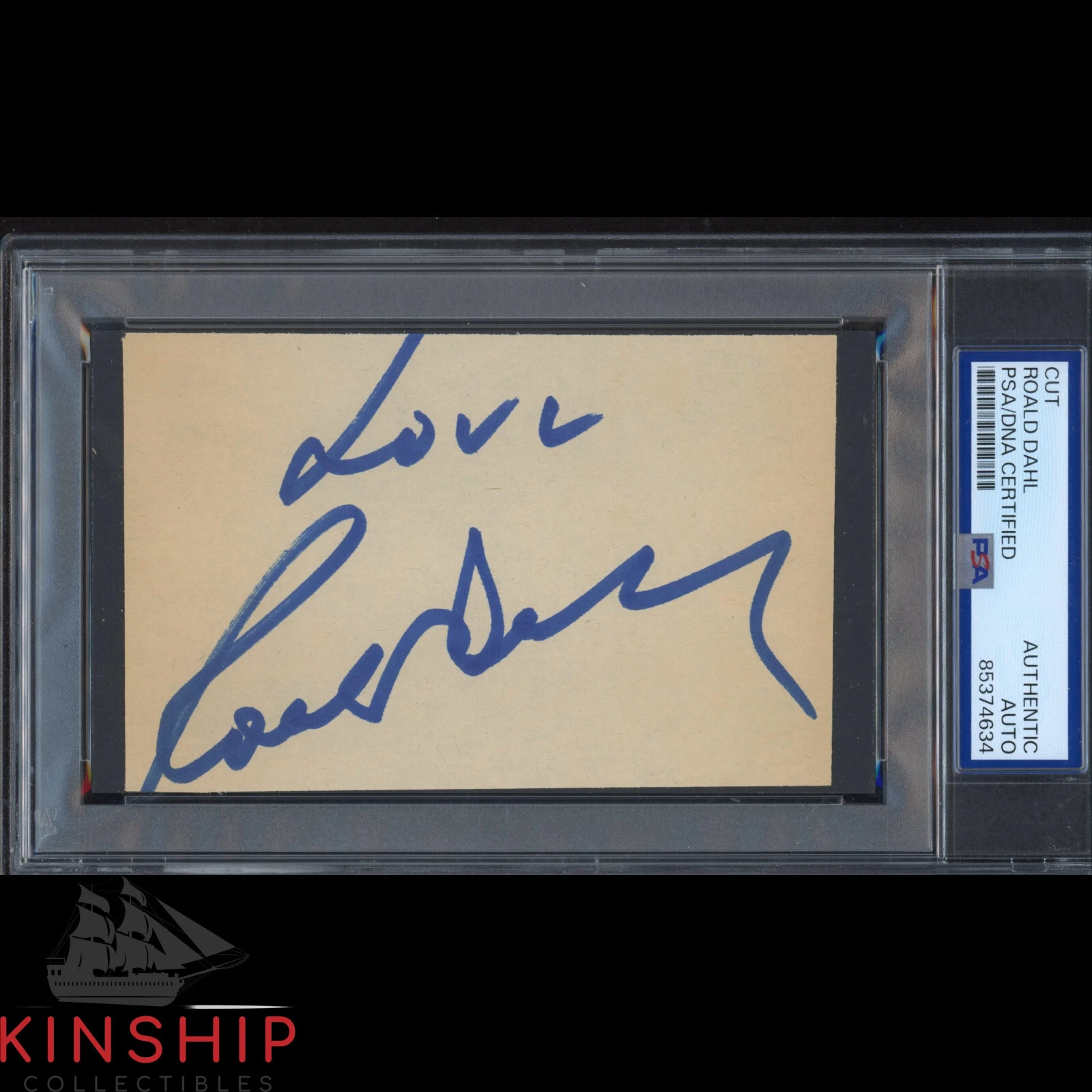 Roald Dahl signed cut PSA DNA Slabbed BFG Matilda Author Inscribed Auto C3783