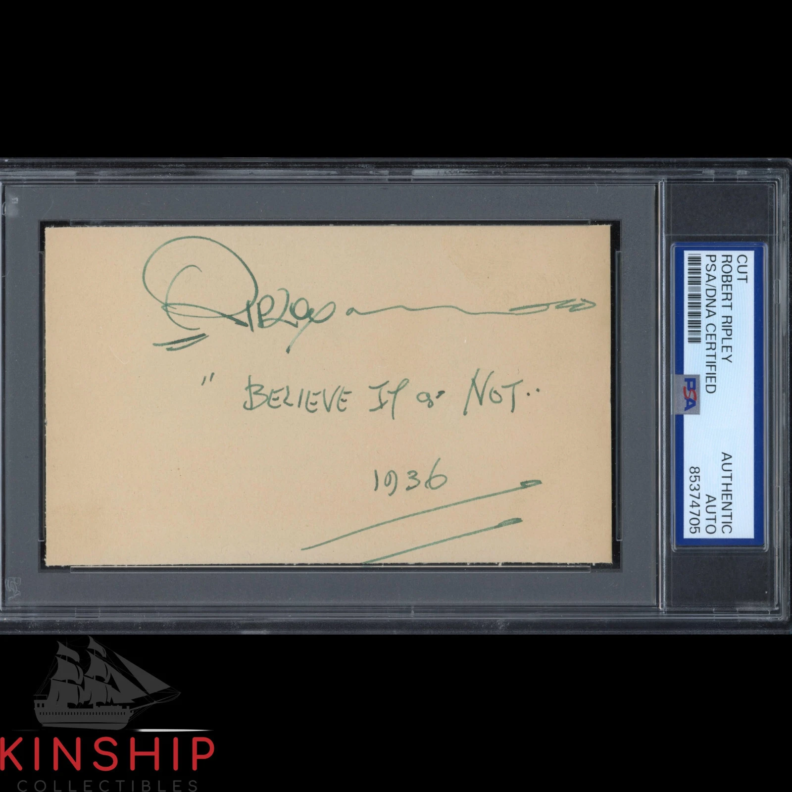 Robert Ripley signed Inscribed Cut PSA DNA Slabbed Believe It Or Not Auto C3782