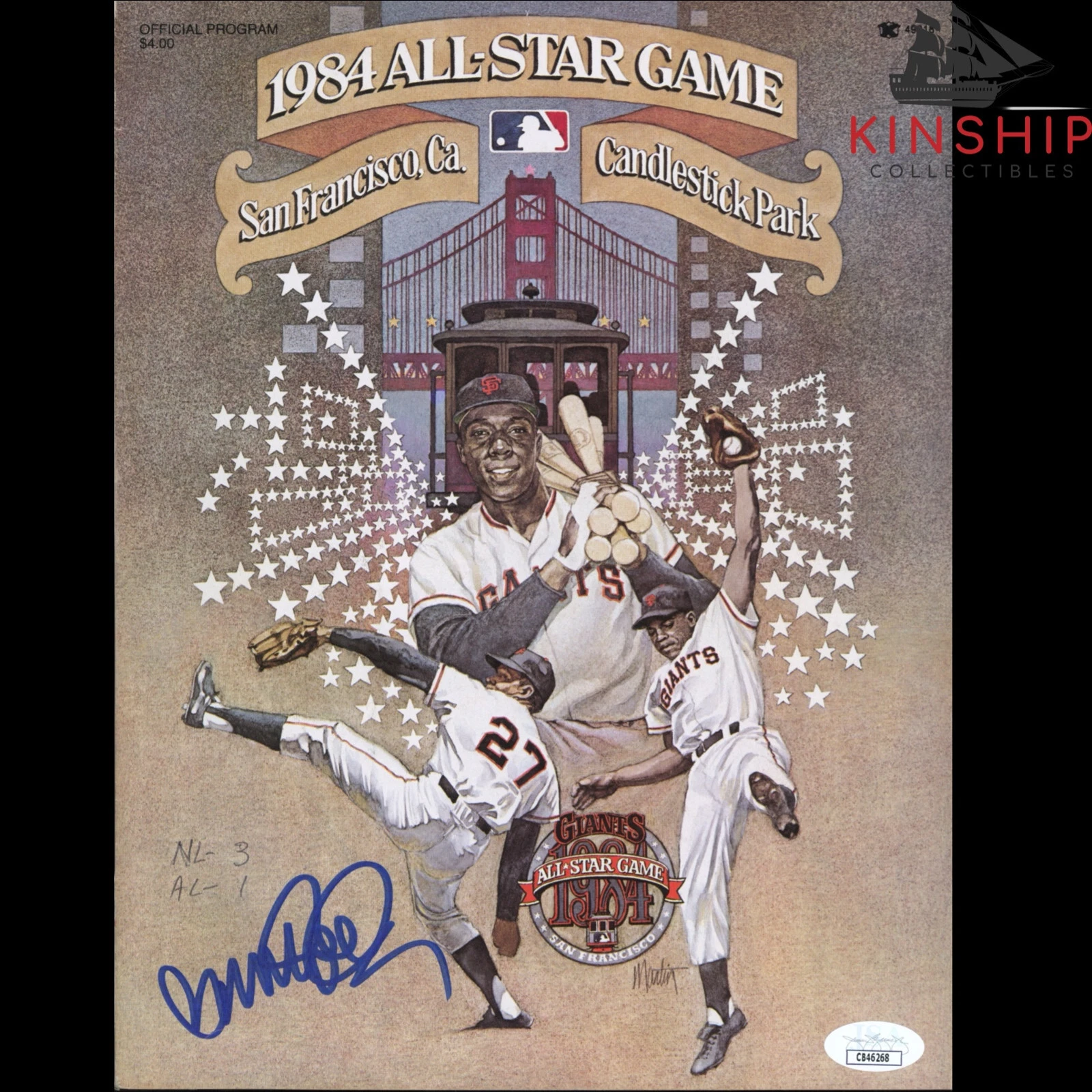 RYNE SANDBERG SIGNED 1984 MLB ALL STAR GAME PROGRAM JSA COA CUBS HOF AUTO E270 COLLECTIBLE MEMORABILIA