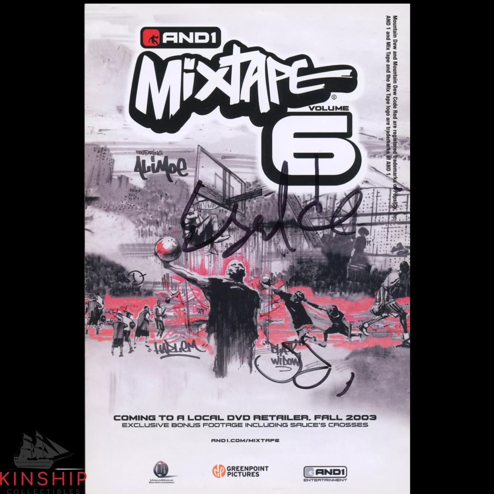 Troy Jackson aka Escalade signed AND1 Promo Card JSA COA Basketball Auto Z2069