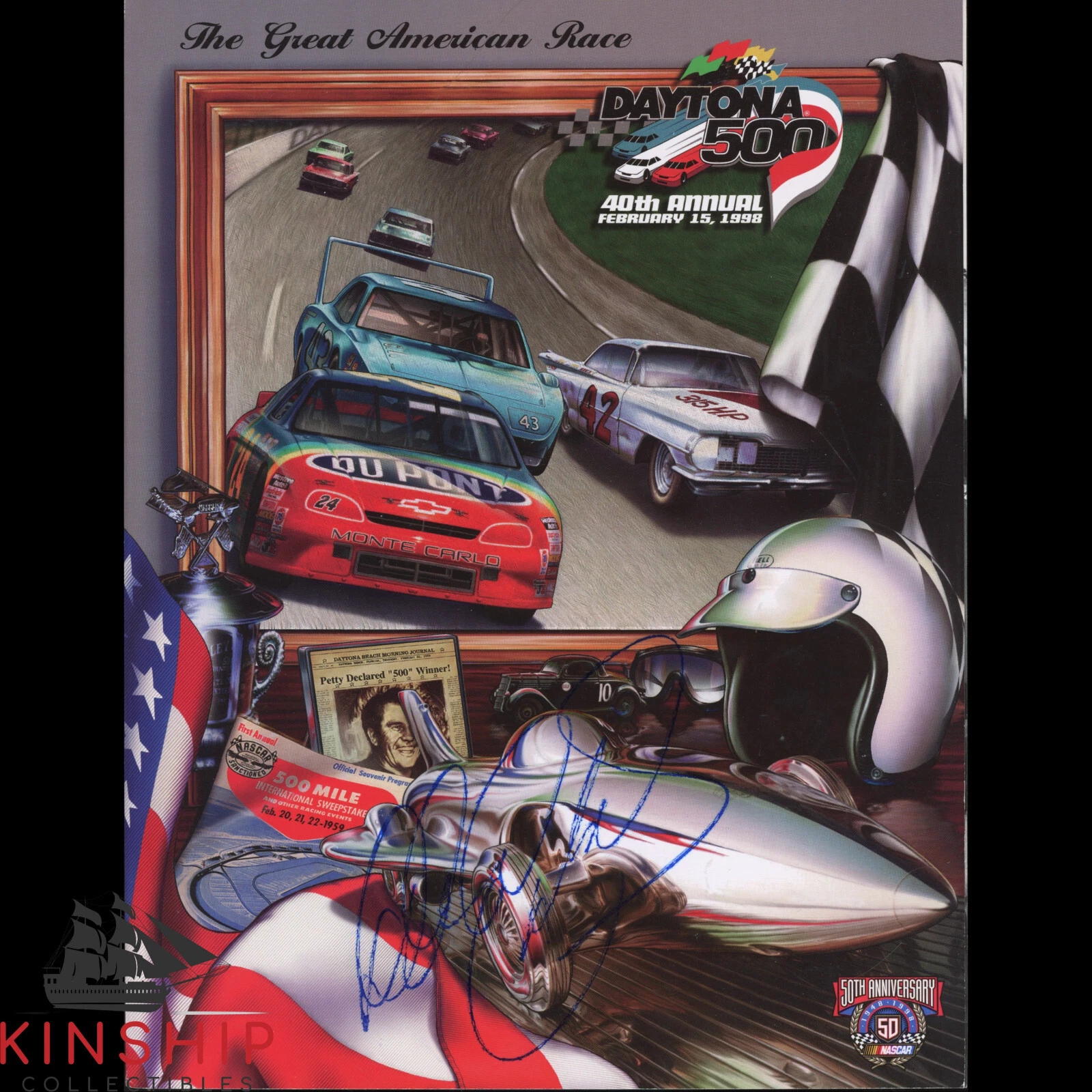 Dale Earnhardt Sr signed 1998 Daytona 500 Program JSA COA Rare Nascar Auto E271