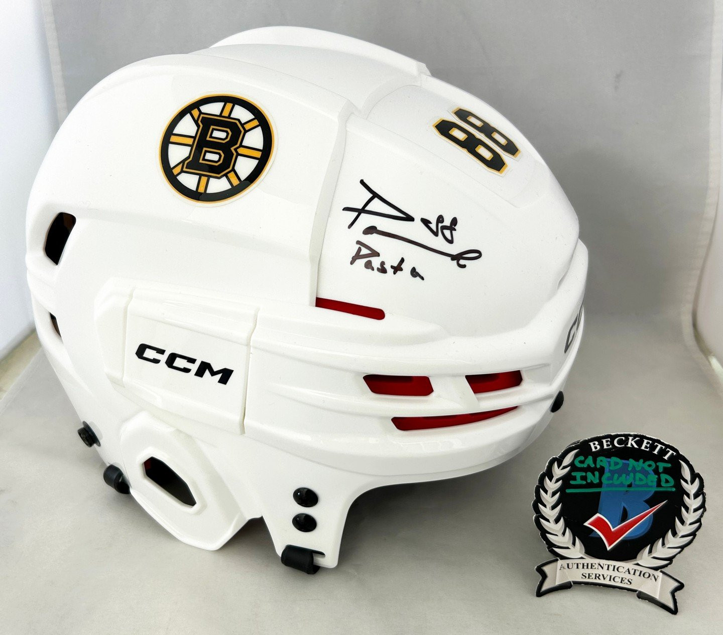 David Pastrnak Signed Full Size Helmet Boston Bruins Beckett BAS COA