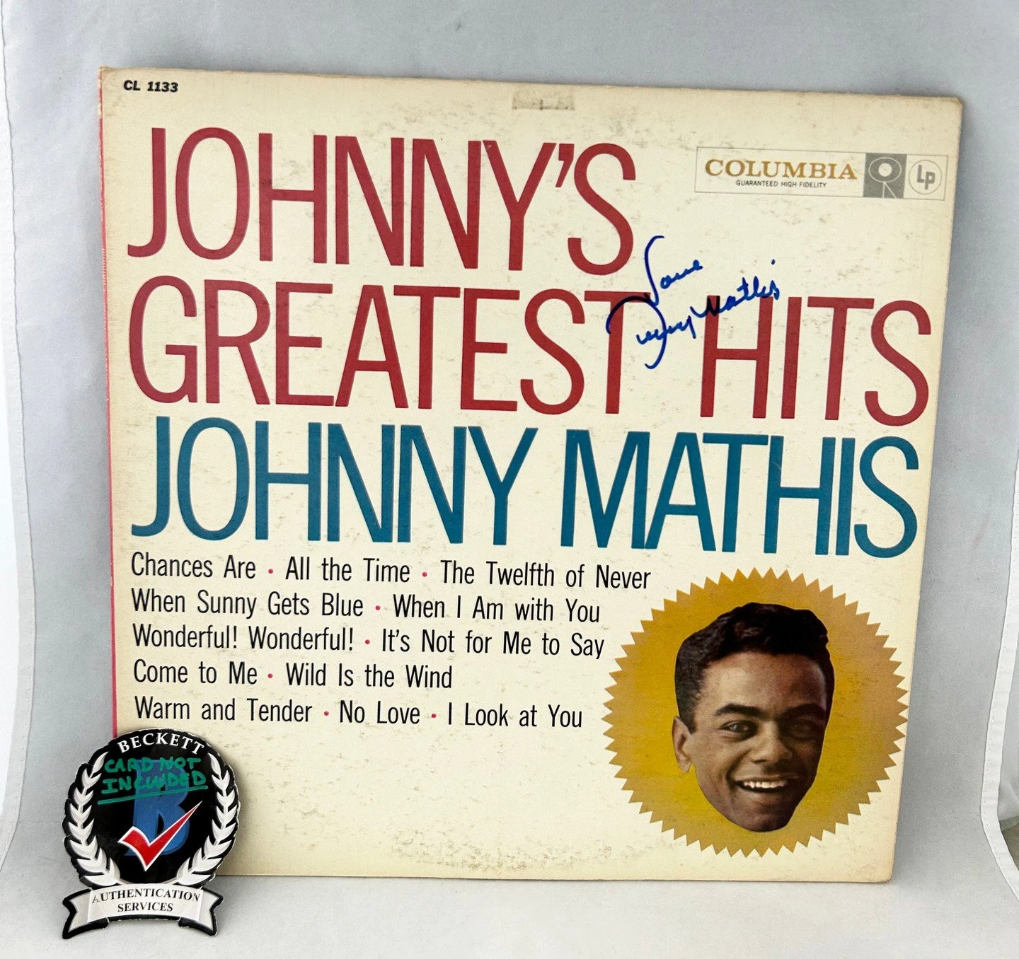 Johnny Mathis Signed Vinyl LP Album Beckett BAS 7 COA