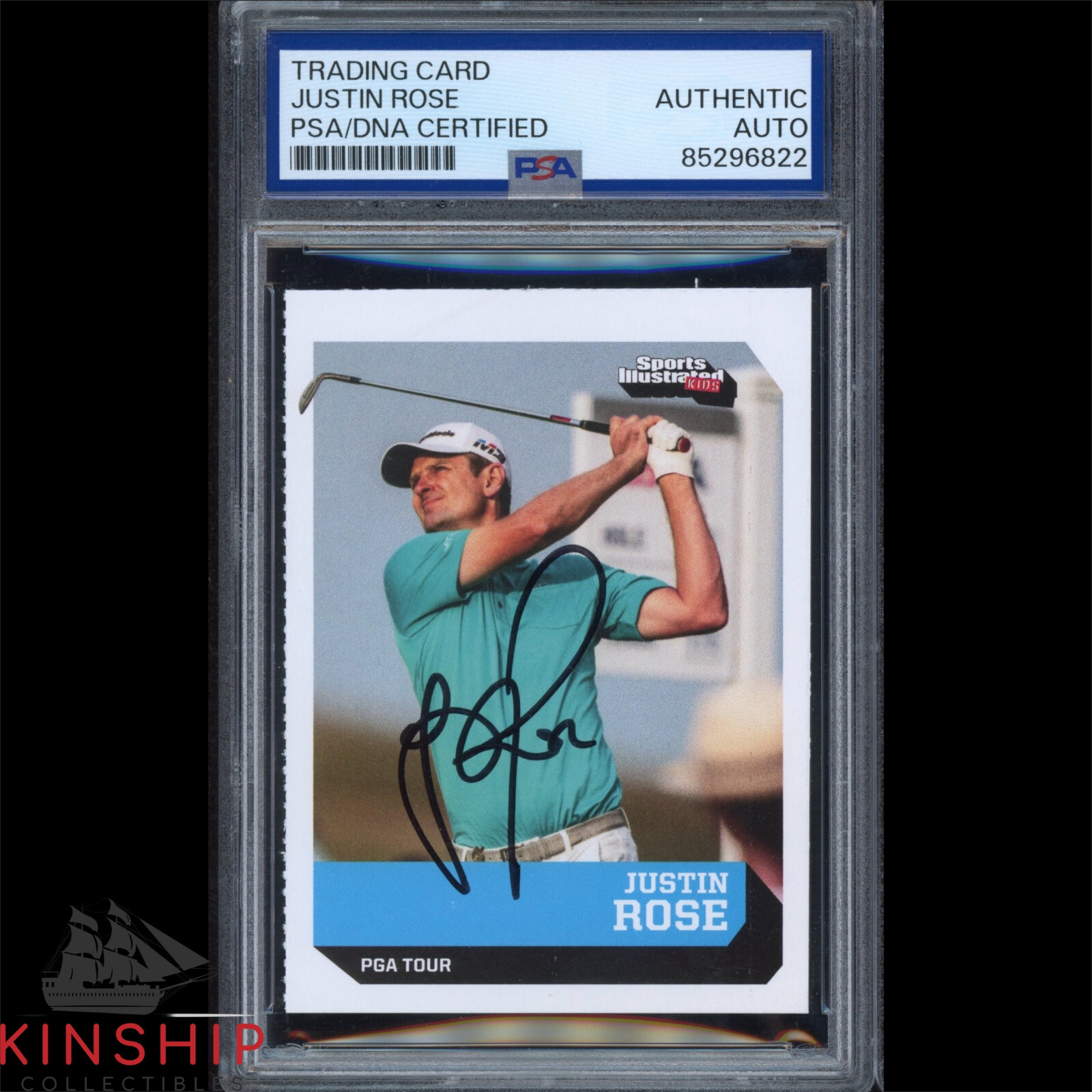 Justin Rose signed 2019 Sports Illustrated Rookie Card PSA DNA Slab Golf C3227