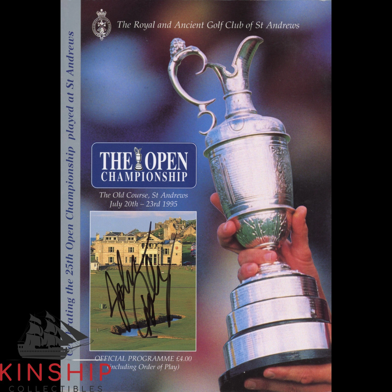 John Daly signed 1995 British Open Program JSA COA St Andrews Old Course E289