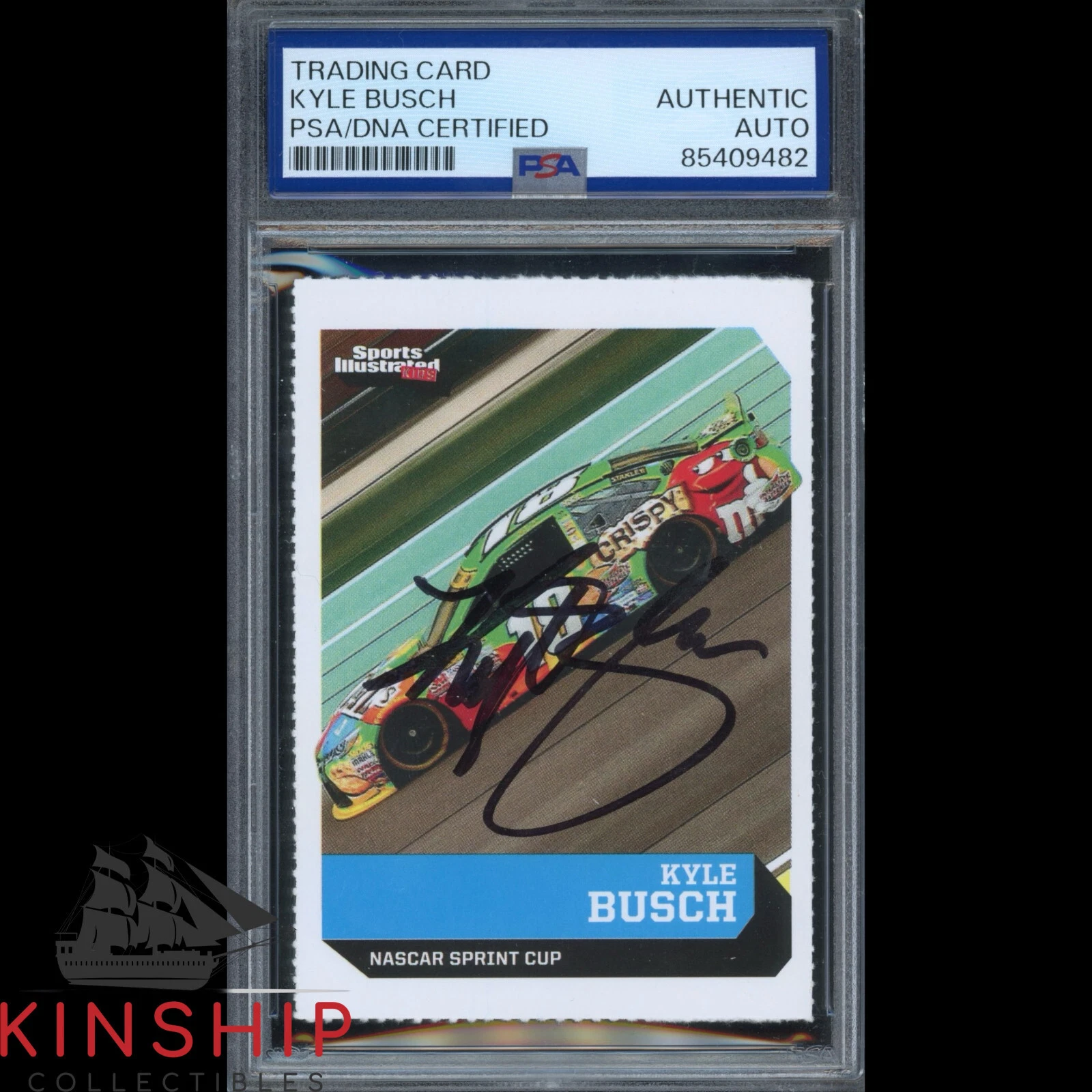 Kyle Busch signed 2016 Sports Illustrated Kids Card PSA DNA Slab NASCAR C4024