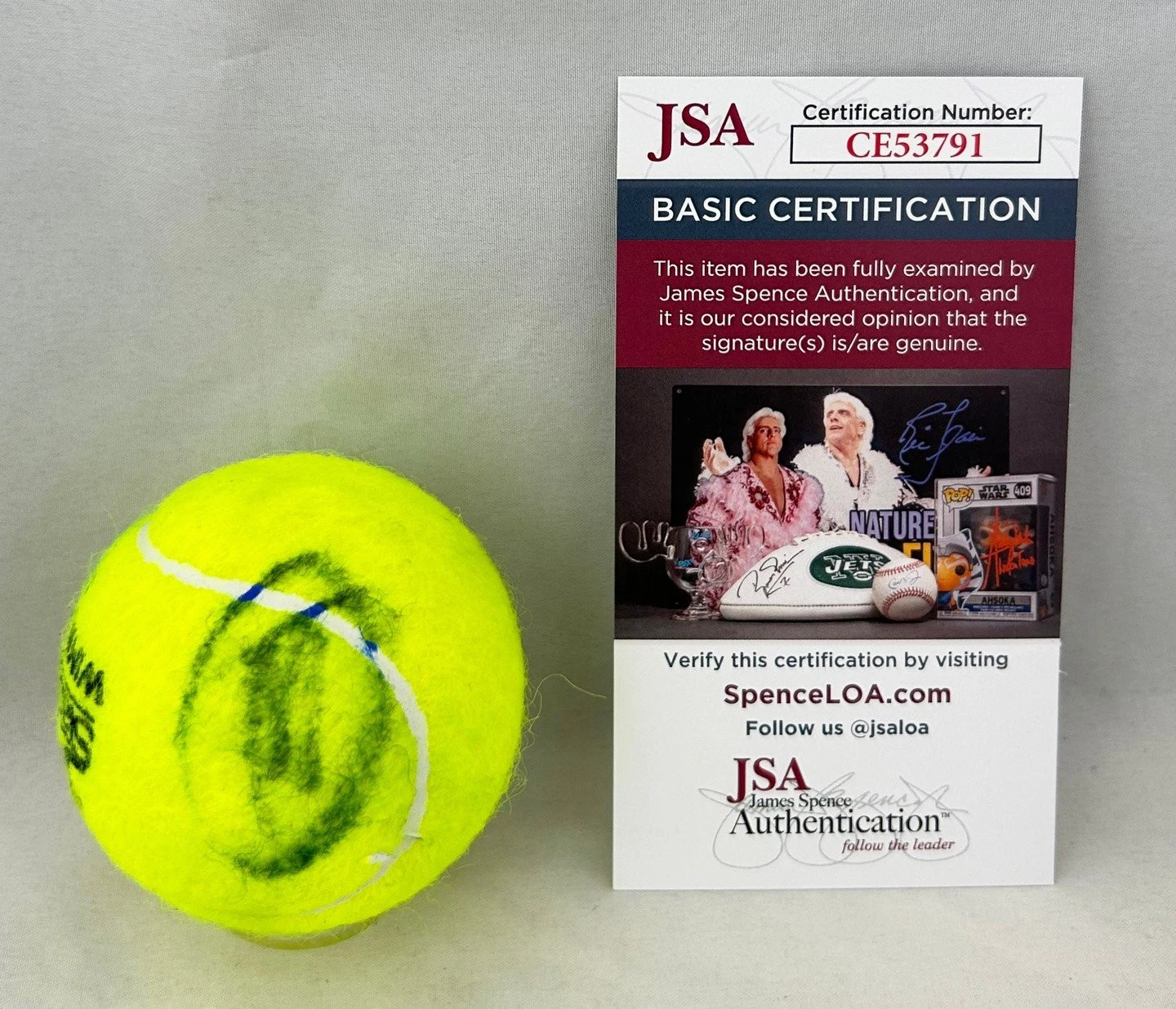 Novak Djokovic Signed Tennis Ball Wimbledon JSA COA