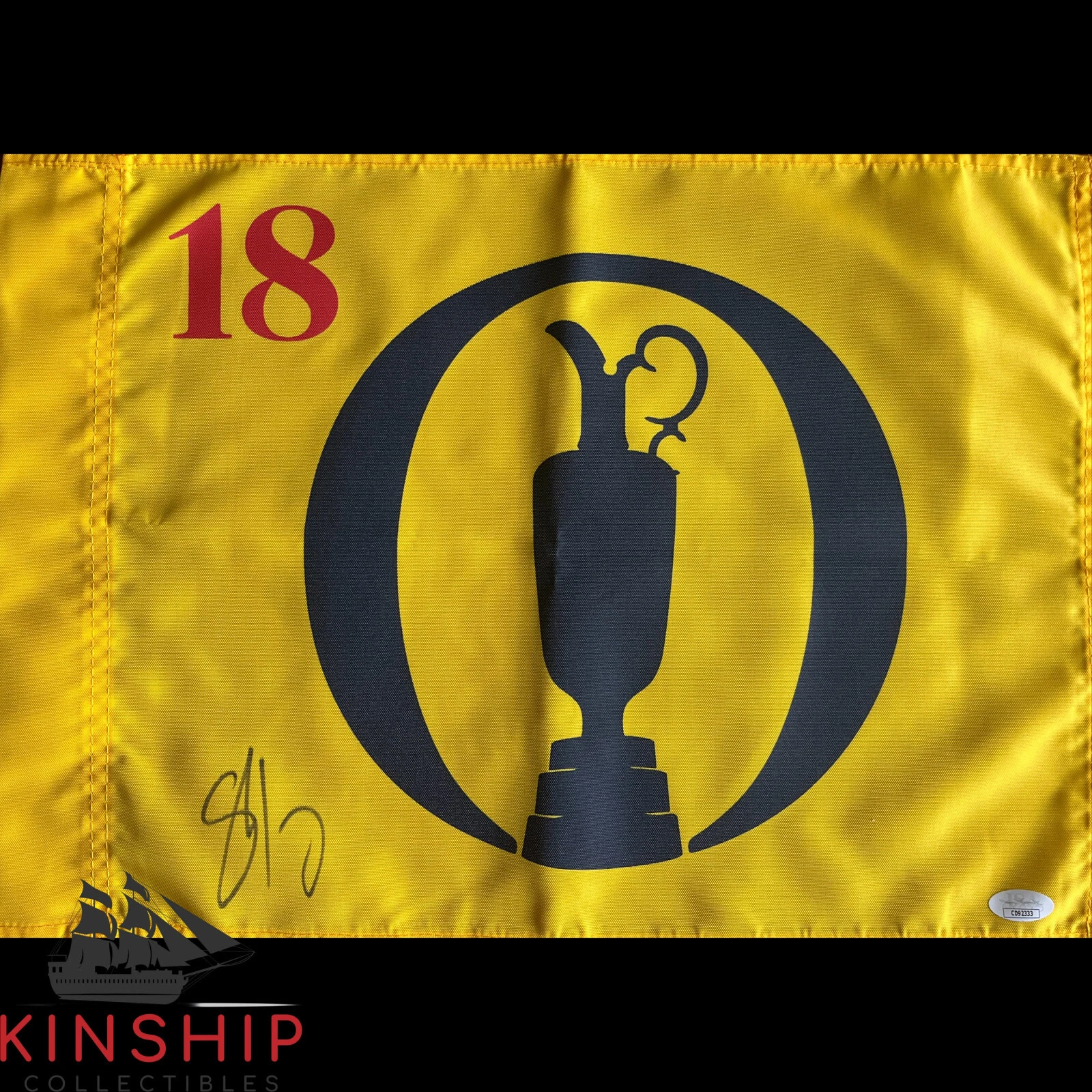 Shane Lowry signed British Open Undated Flag JSA COA Golf Auto G151