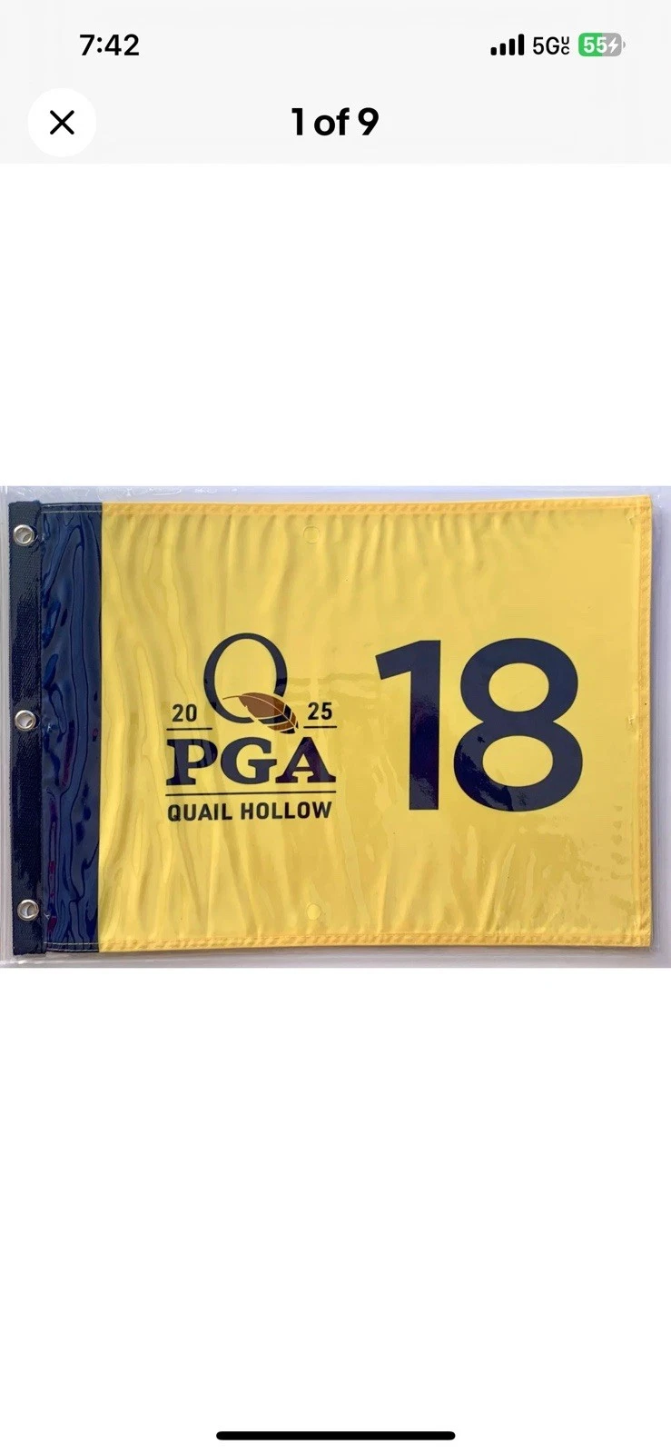 2025 Pga Championship Flag Quail Hollow yellow pin flag Scottie Scheffler new