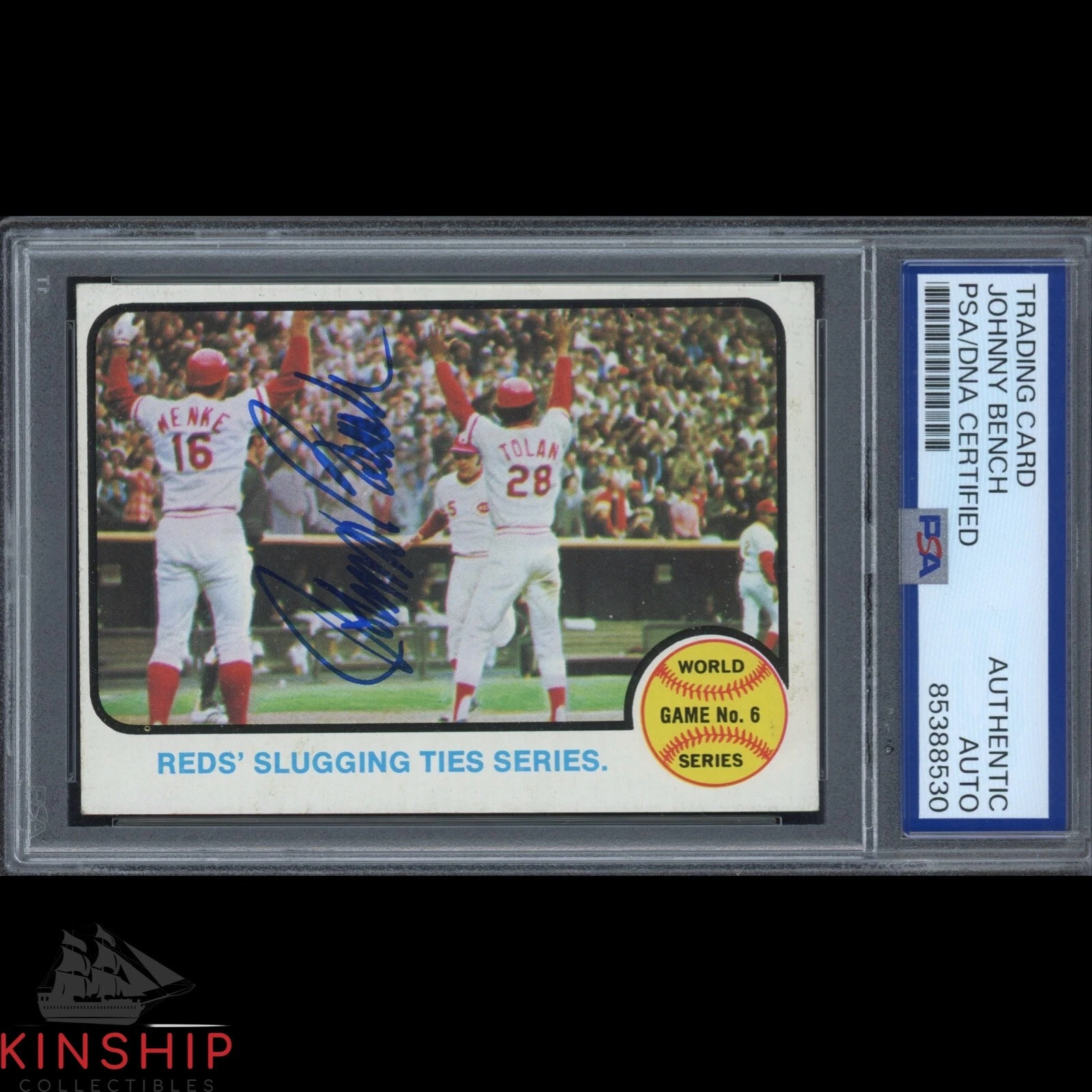 Johnny Bench signed 1973 Topps Trading Card PSA DNA Slabbed Auto C4064