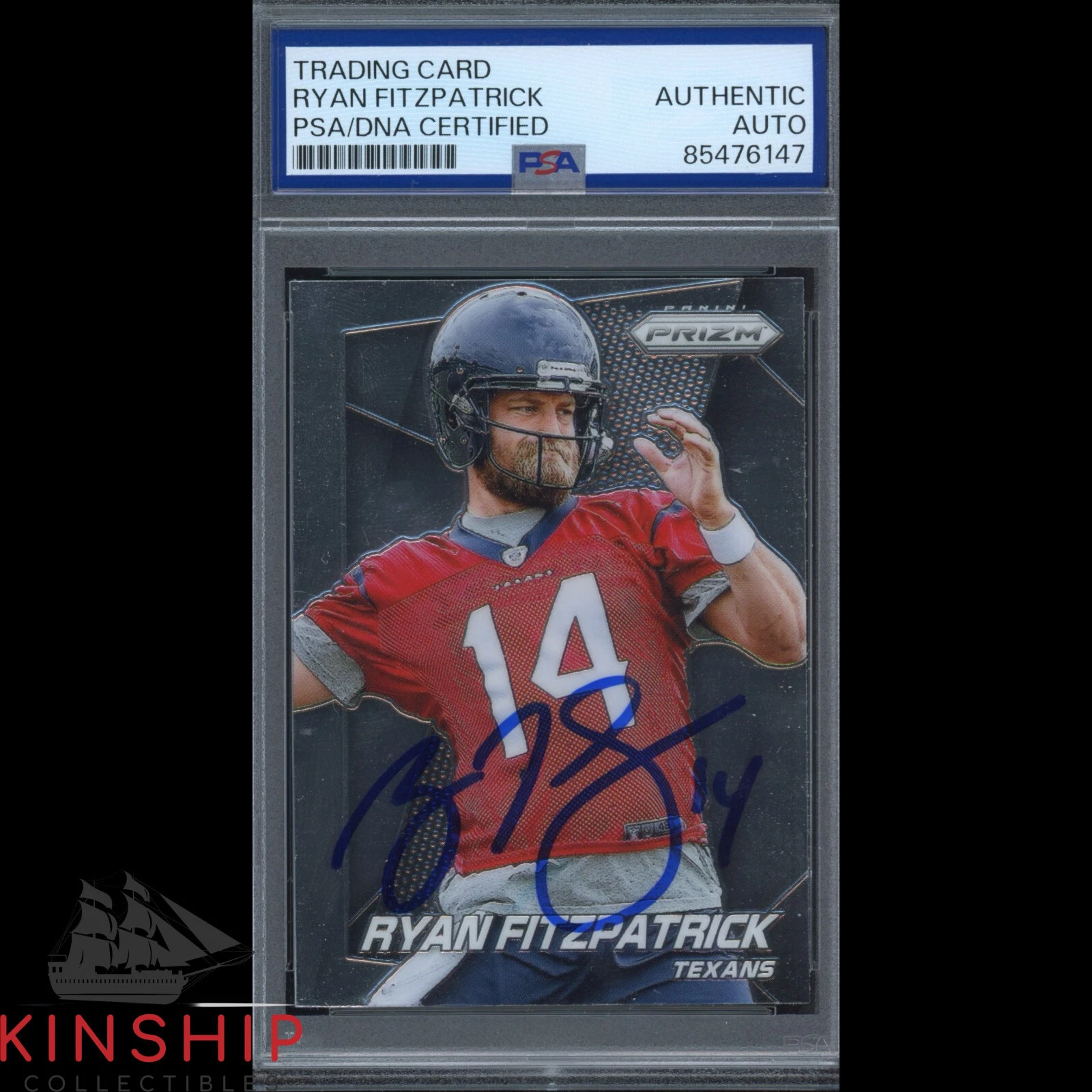 Ryan Fitzpatrick signed 2014 Panini Prizm Trading Card PSA DNA Slab Auto C4077