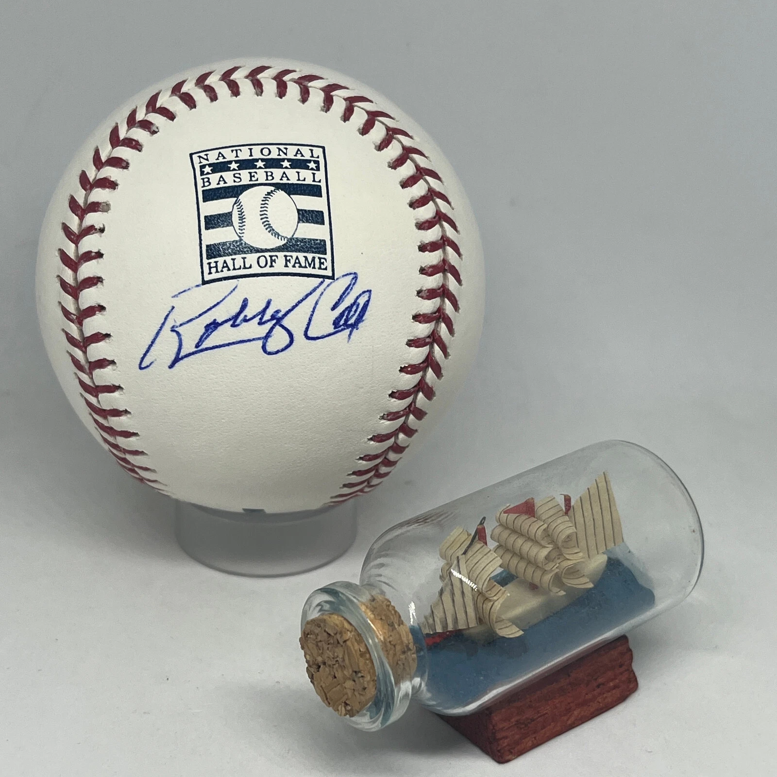 Bobby Cox signed Rawlings HOF Logo Baseball JSA COA Braves Rare Auto A3722