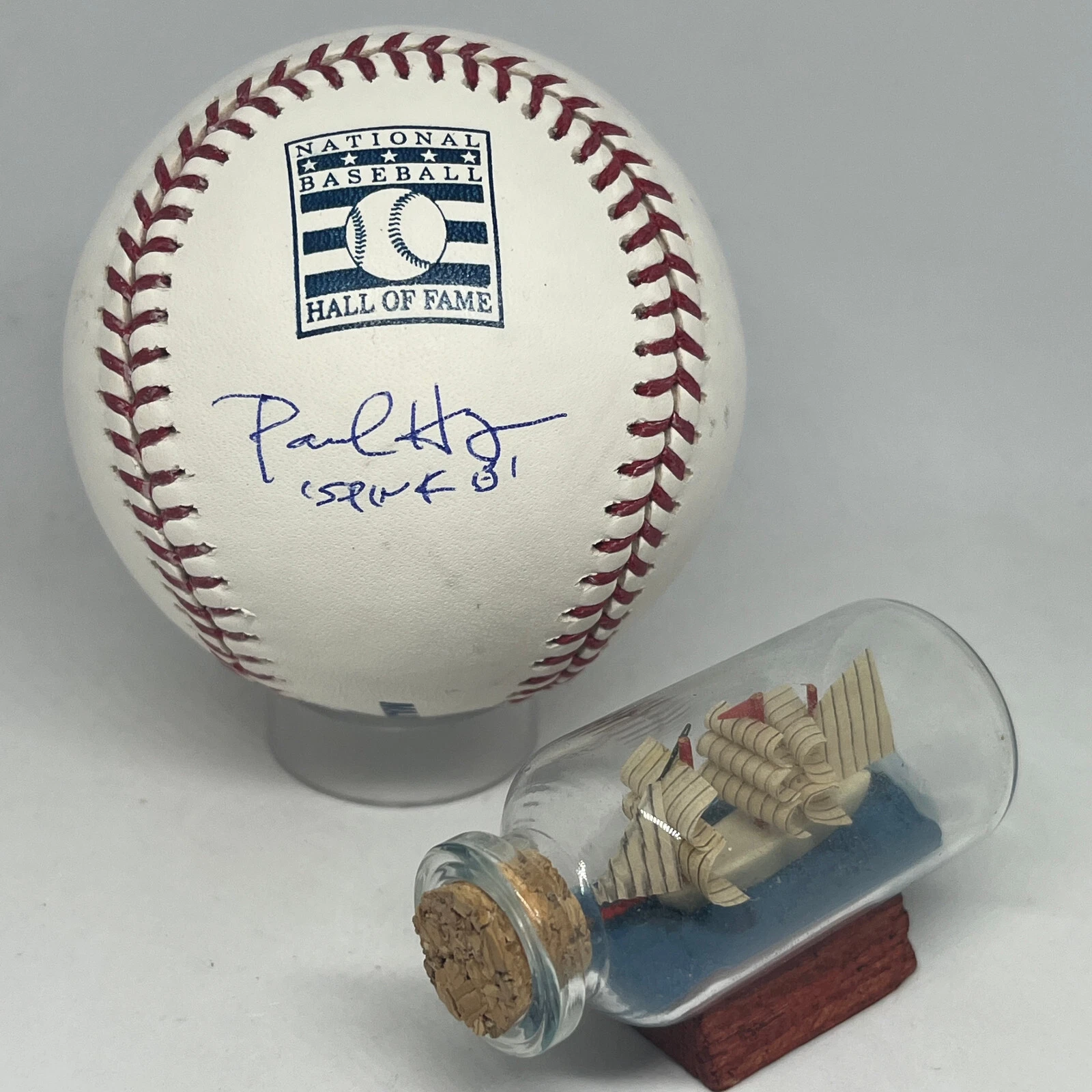 Paul Hagen signed Rawlings HOF Logo Baseball JSA COA Spink Writer Auto A3775
