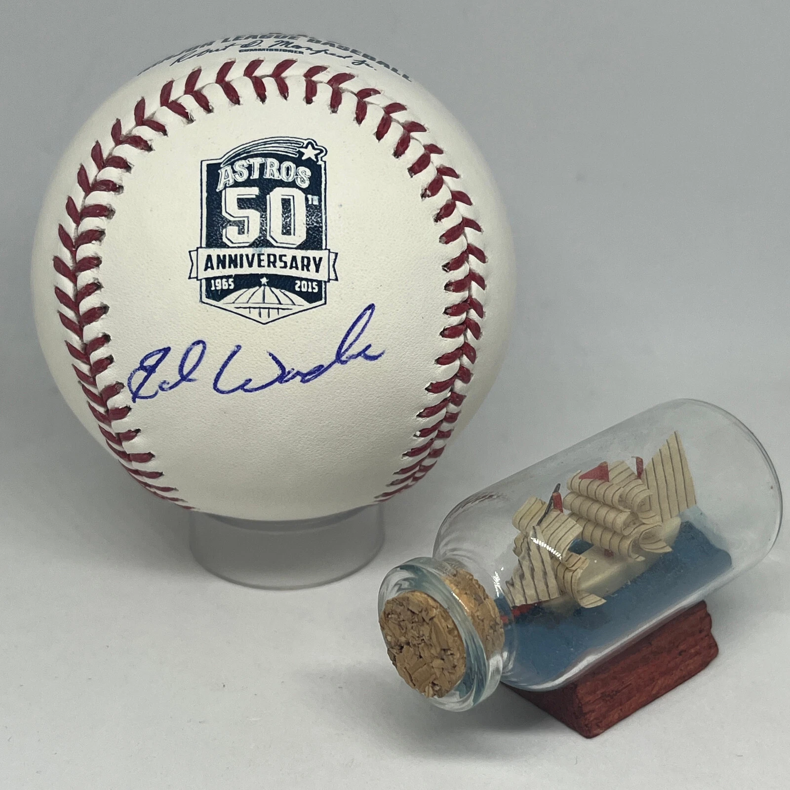Ed Wade signed Rawlings Astros Logo Baseball JSA COA Phillies WOF A3749