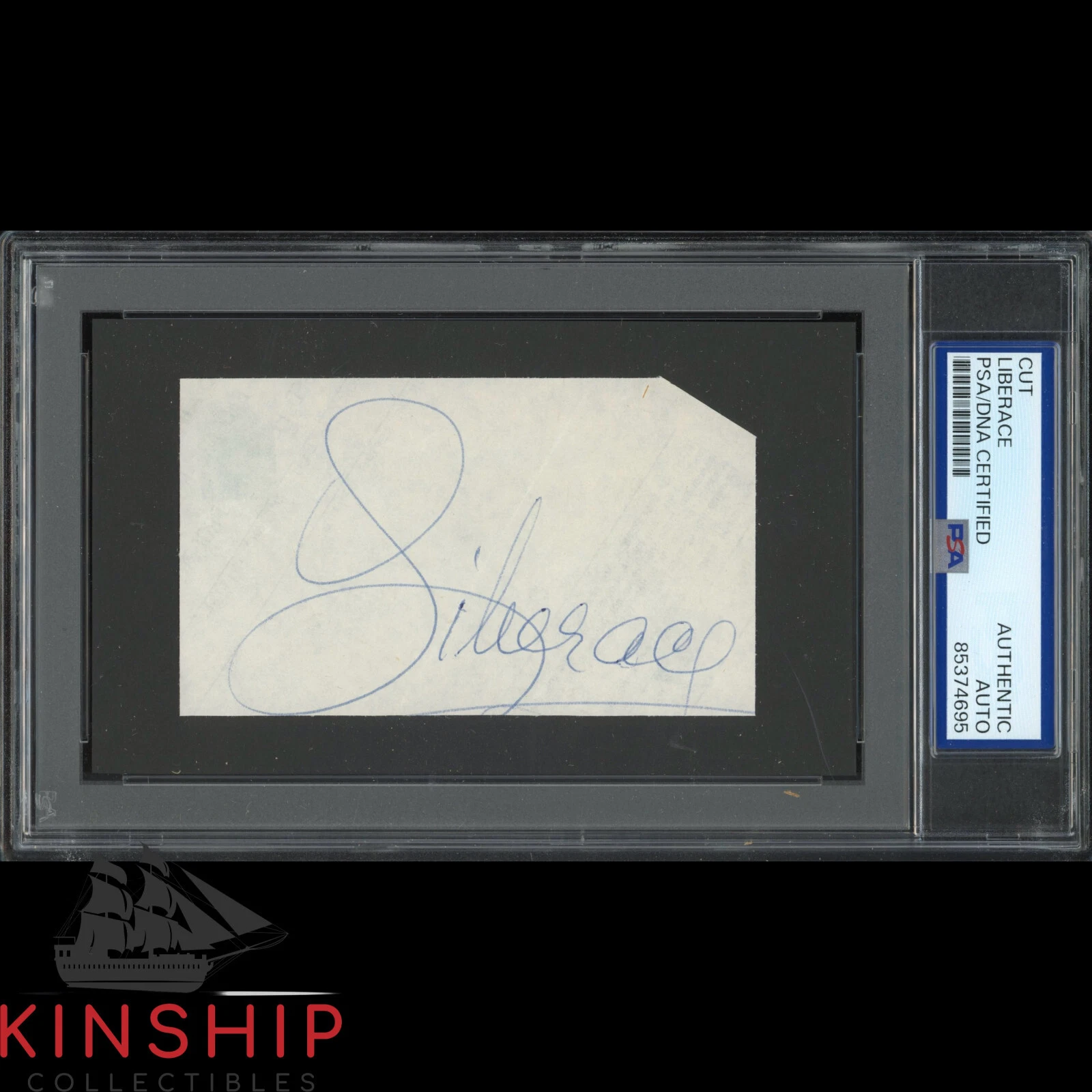 LIBERACE SIGNED CUT PSA DNA SLABBED RARE MUSIC INSCRIBED AUTO C4192 COLLECTIBLE MEMORABILIA
