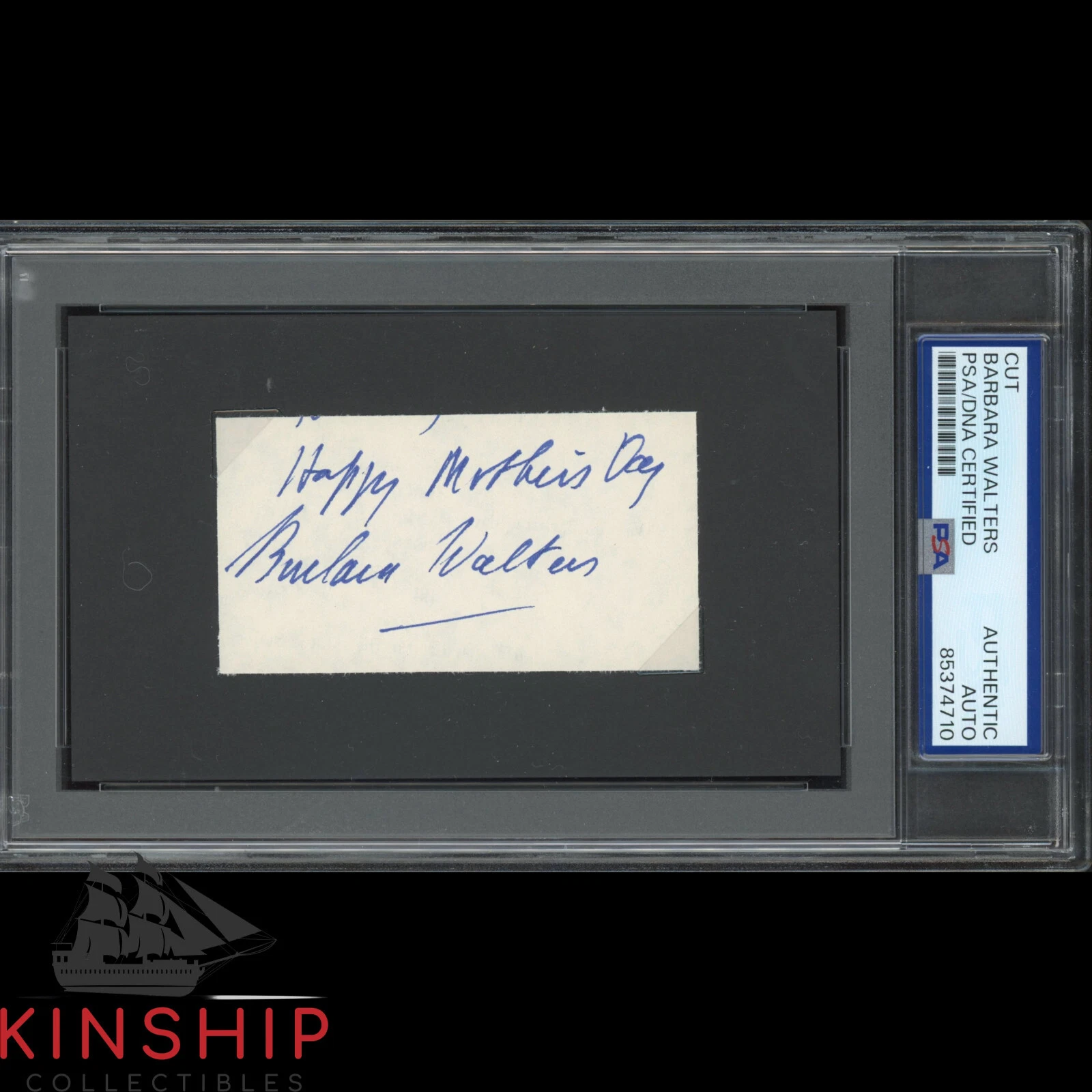 Barbara Walters signed cut PSA DNA Slabbed Rare TV News Auto C4170