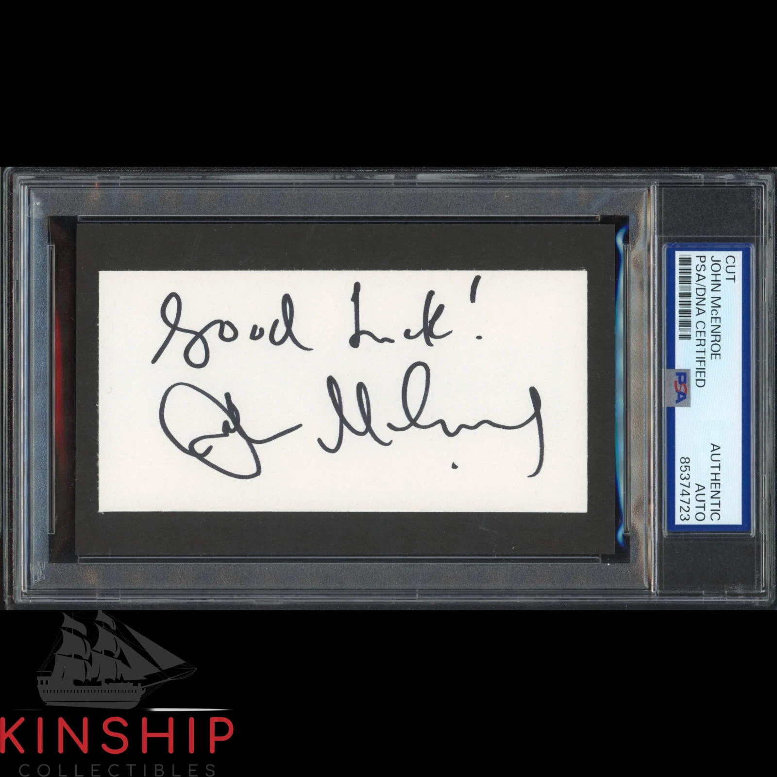 John McEnroe signed Inscribed Cut PSA DNA Slabbed Tennis Auto C4148